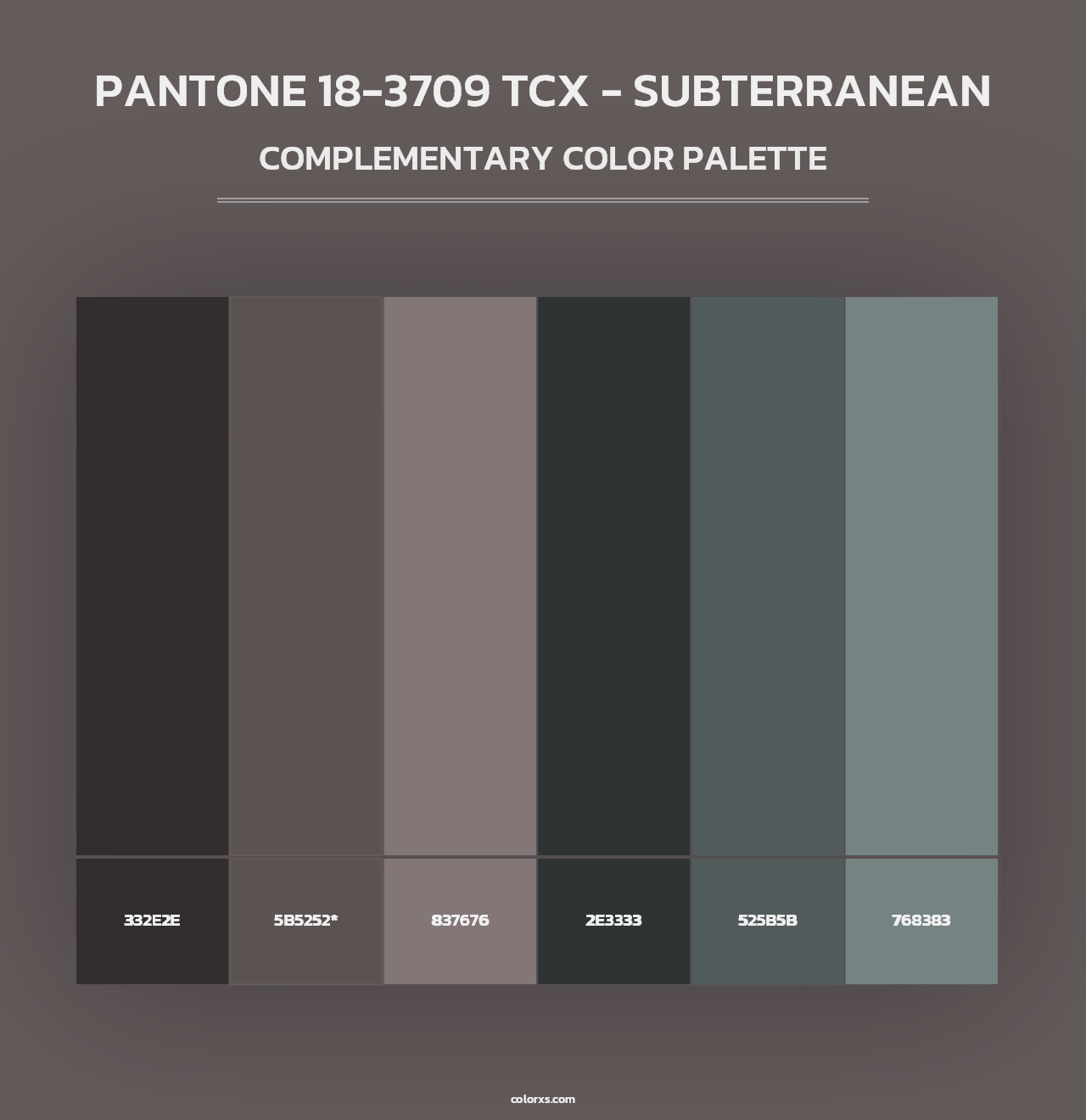 PANTONE 18-3709 TCX - Subterranean - Complementary Color Palette
