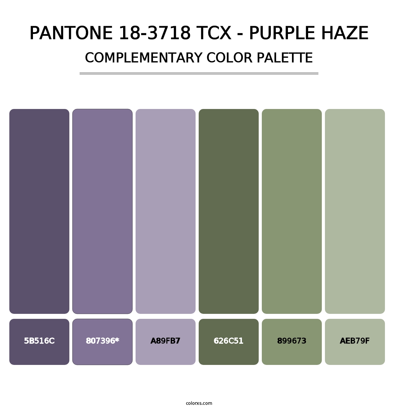 PANTONE 18-3718 TCX - Purple Haze - Complementary Color Palette