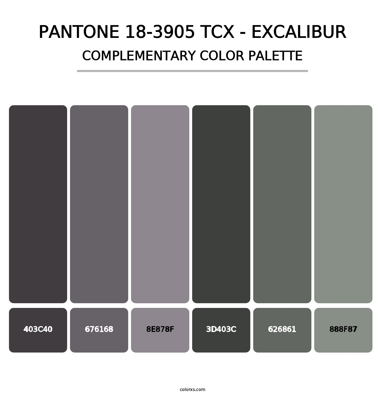 PANTONE 18-3905 TCX - Excalibur - Complementary Color Palette
