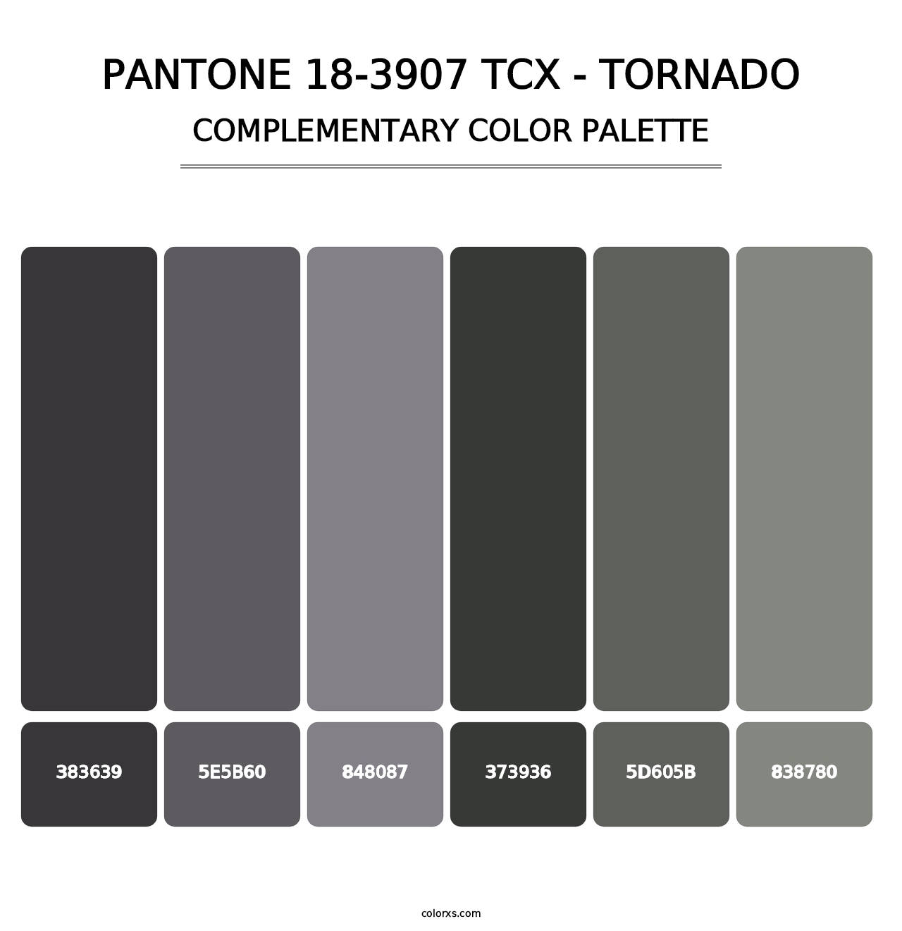 PANTONE 18-3907 TCX - Tornado - Complementary Color Palette