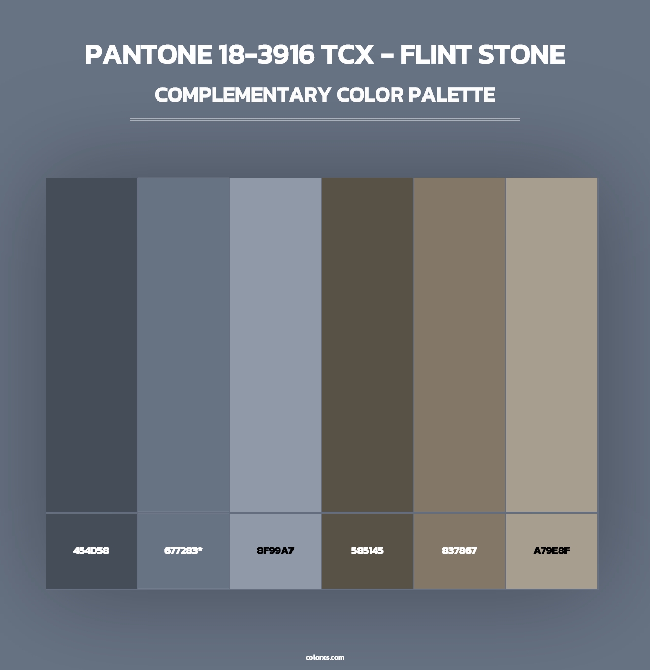 PANTONE 18-3916 TCX - Flint Stone - Complementary Color Palette
