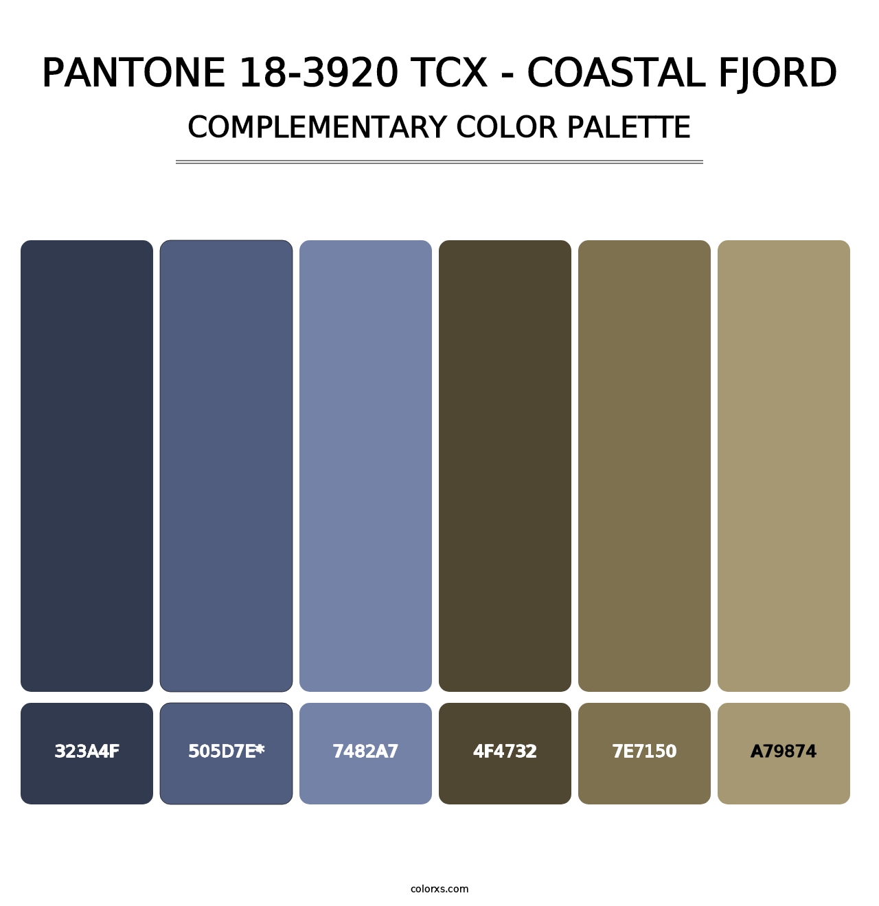 PANTONE 18-3920 TCX - Coastal Fjord - Complementary Color Palette
