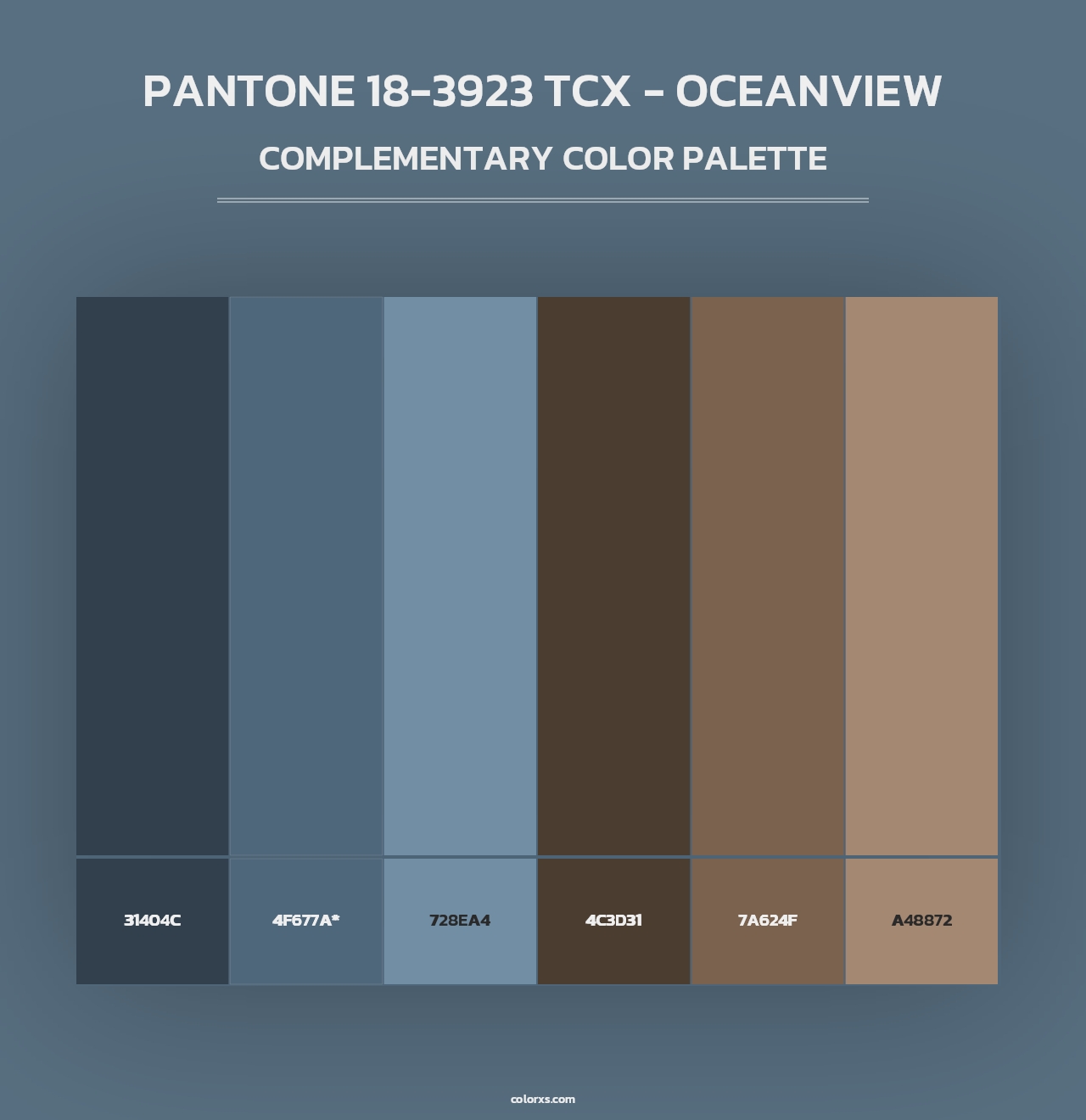 PANTONE 18-3923 TCX - Oceanview - Complementary Color Palette