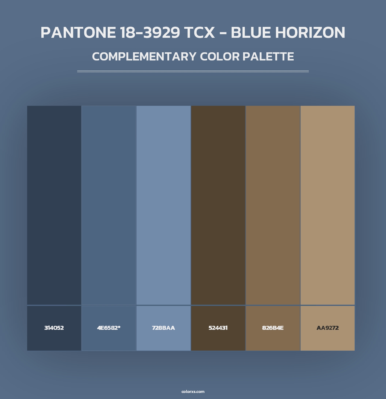 PANTONE 18-3929 TCX - Blue Horizon - Complementary Color Palette