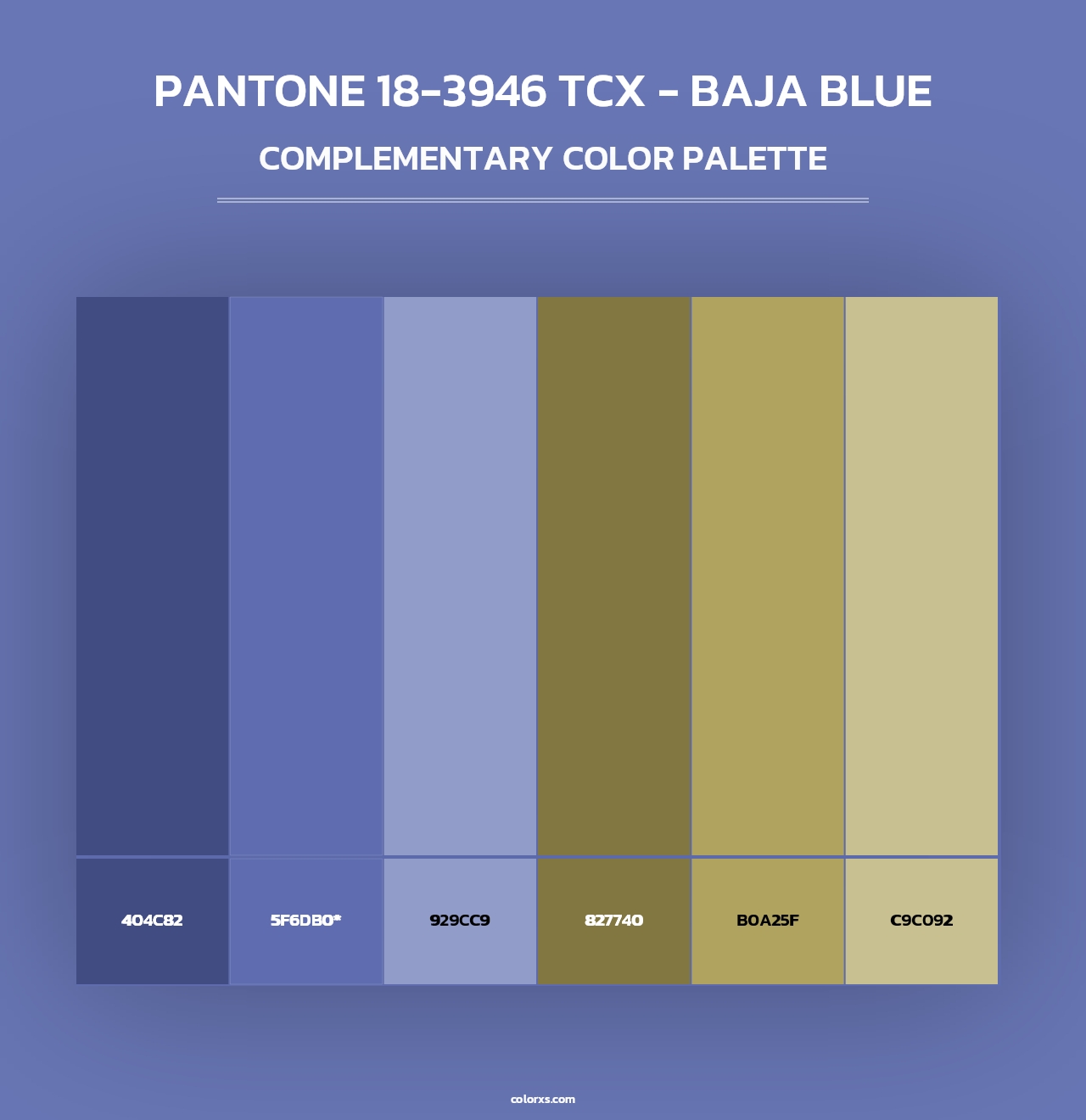 PANTONE 18-3946 TCX - Baja Blue - Complementary Color Palette