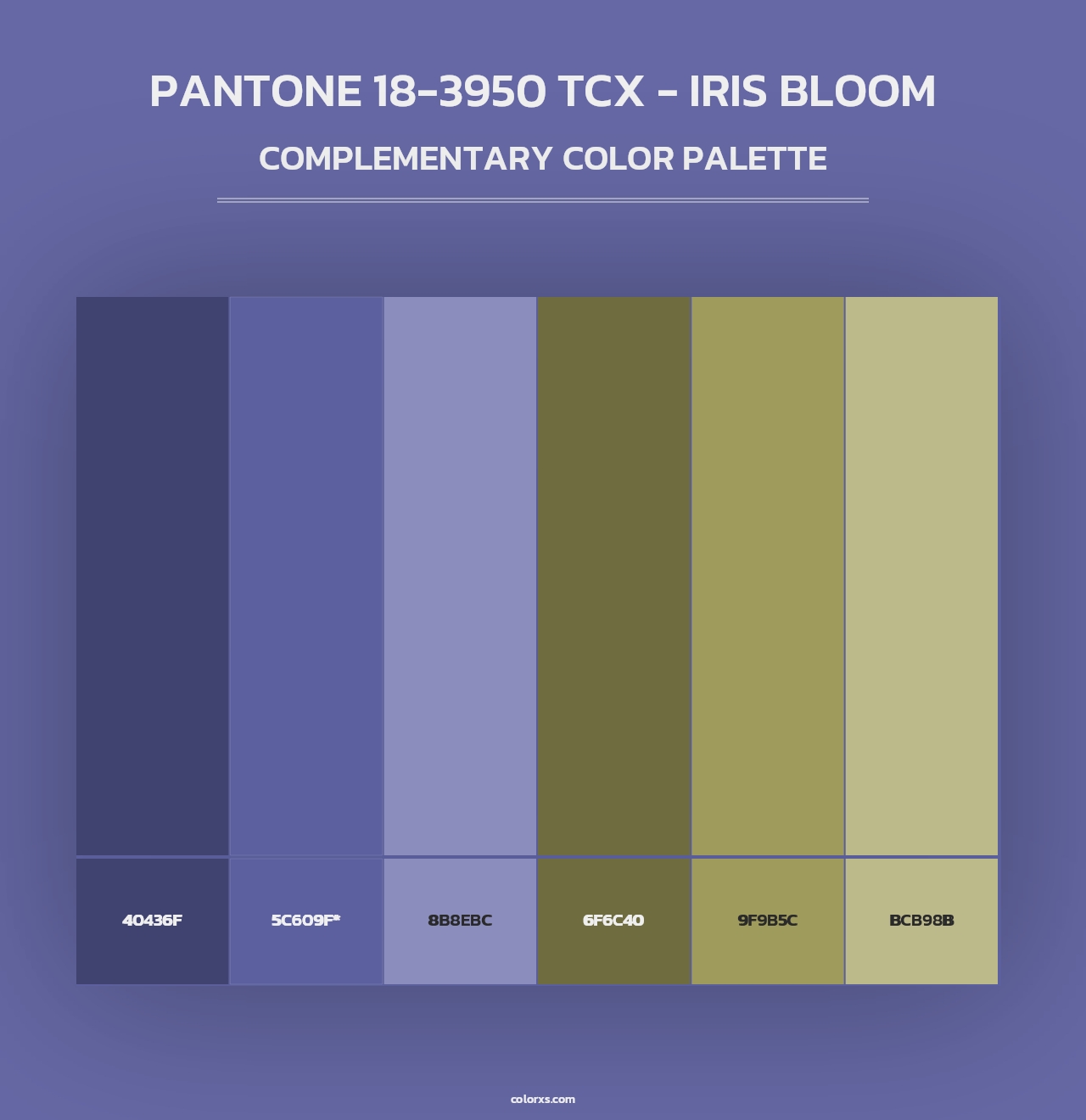 PANTONE 18-3950 TCX - Iris Bloom - Complementary Color Palette