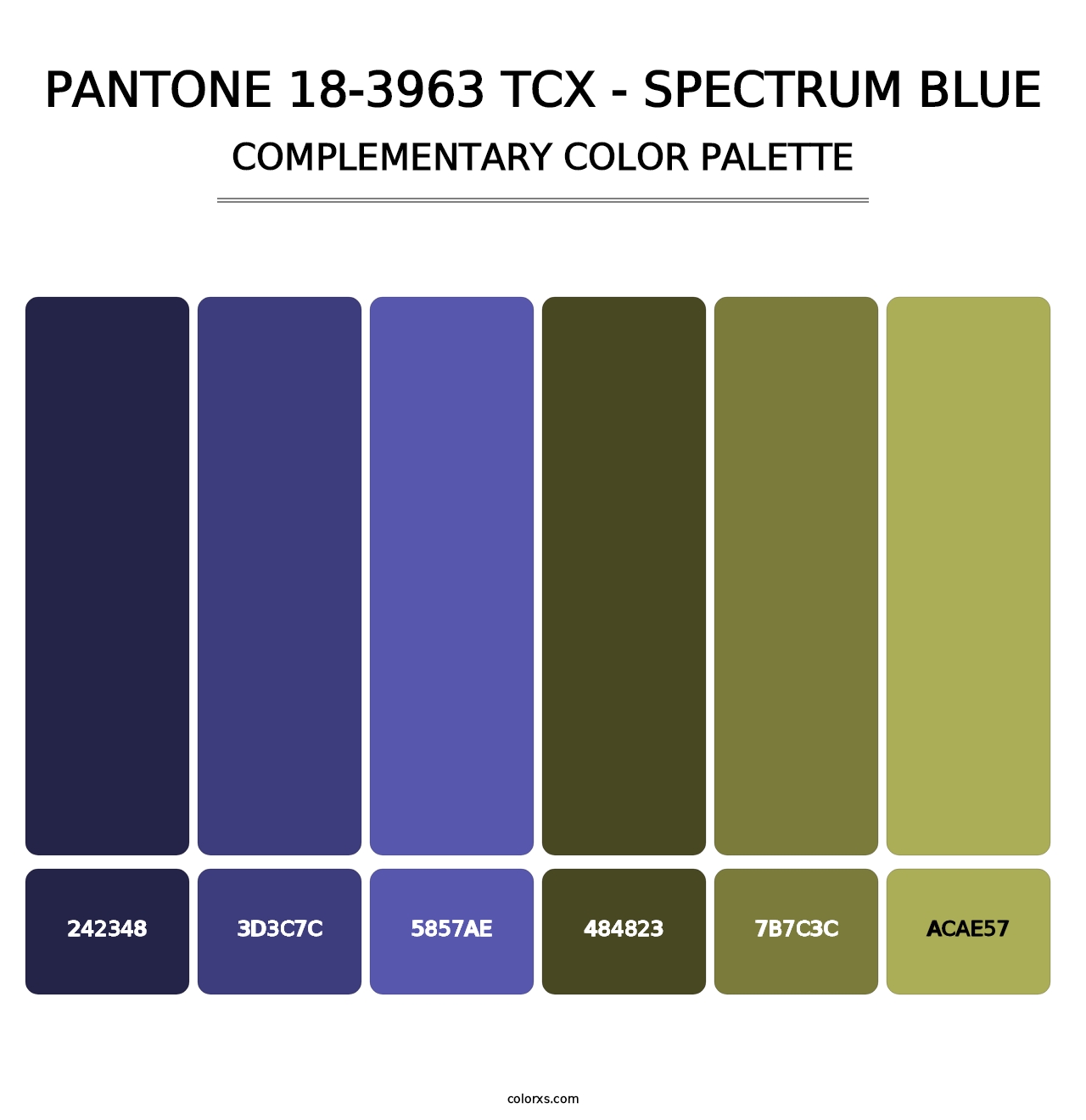 PANTONE 18-3963 TCX - Spectrum Blue - Complementary Color Palette