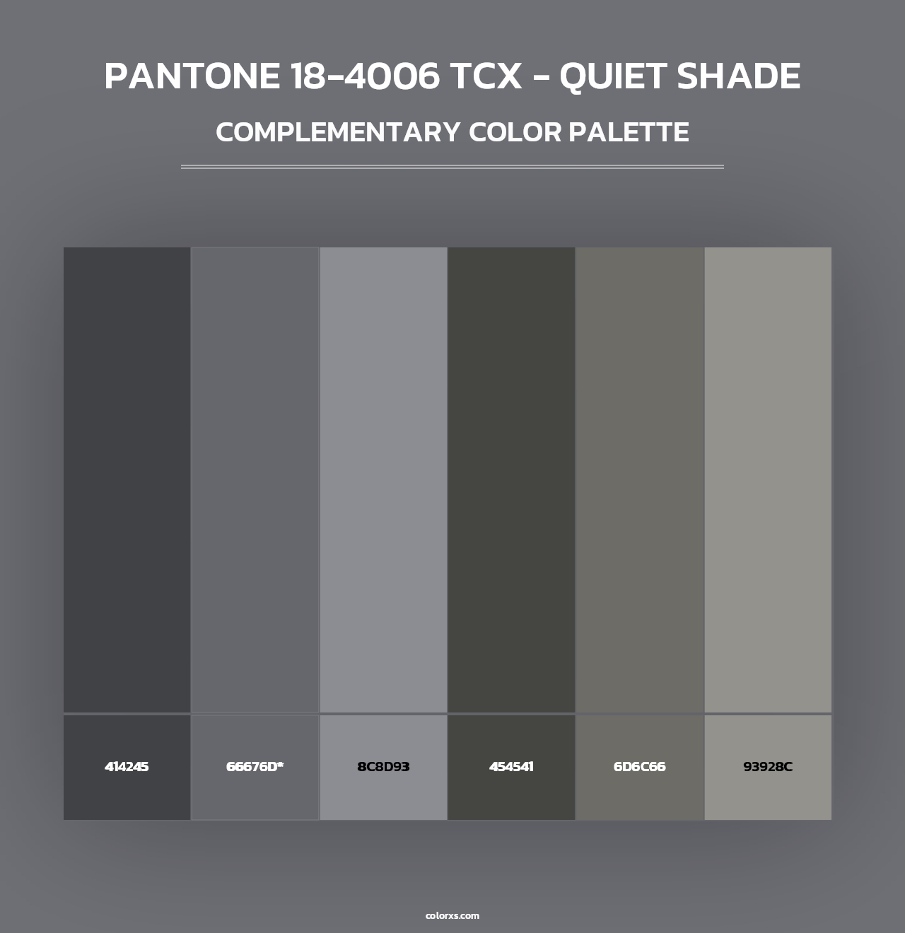PANTONE 18-4006 TCX - Quiet Shade - Complementary Color Palette