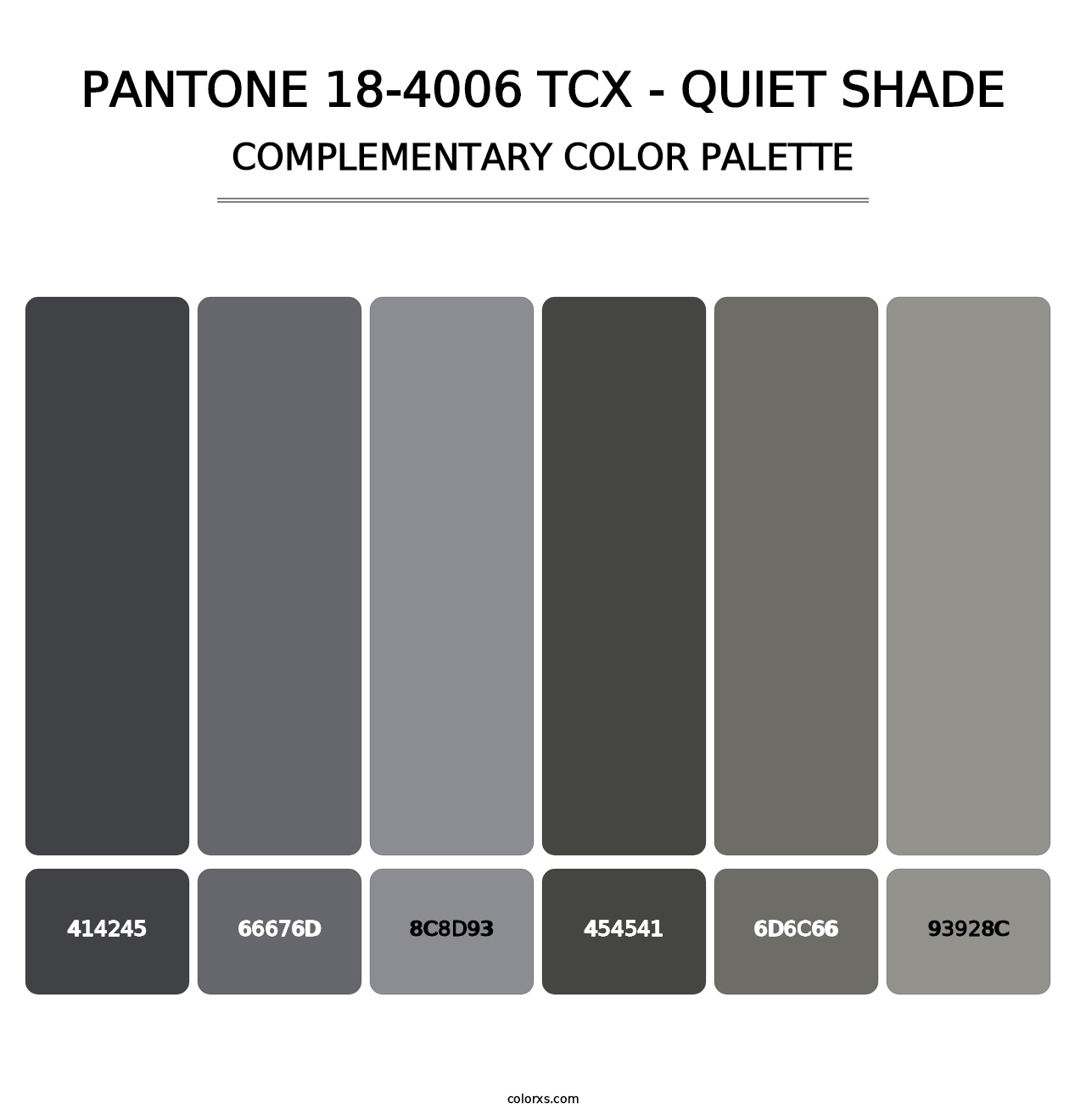 PANTONE 18-4006 TCX - Quiet Shade - Complementary Color Palette