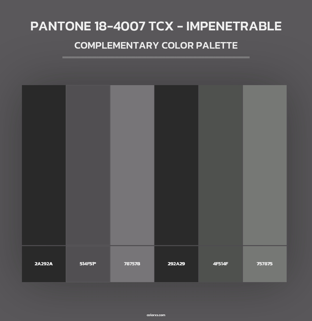 PANTONE 18-4007 TCX - Impenetrable - Complementary Color Palette