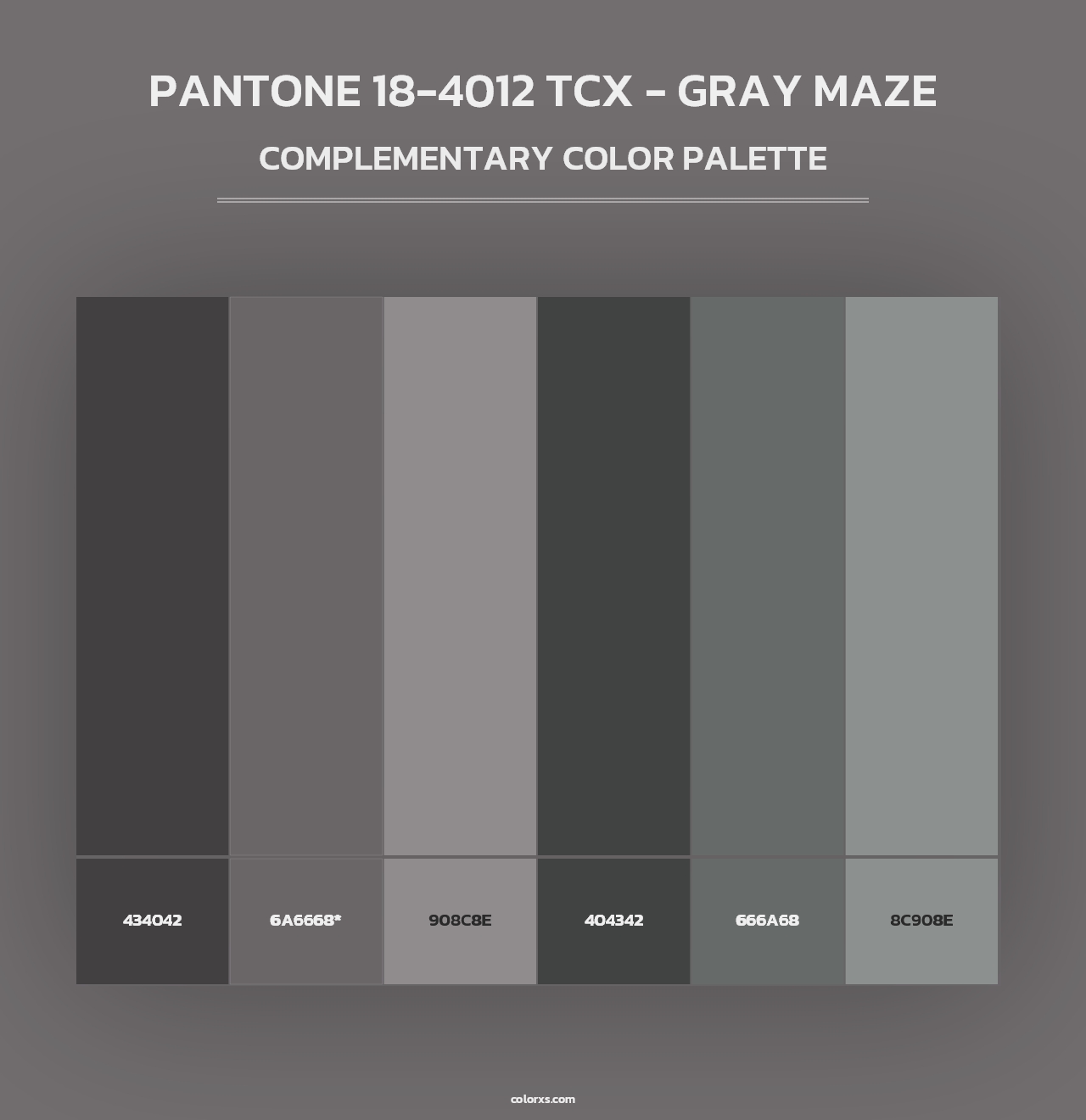 PANTONE 18-4012 TCX - Gray Maze - Complementary Color Palette