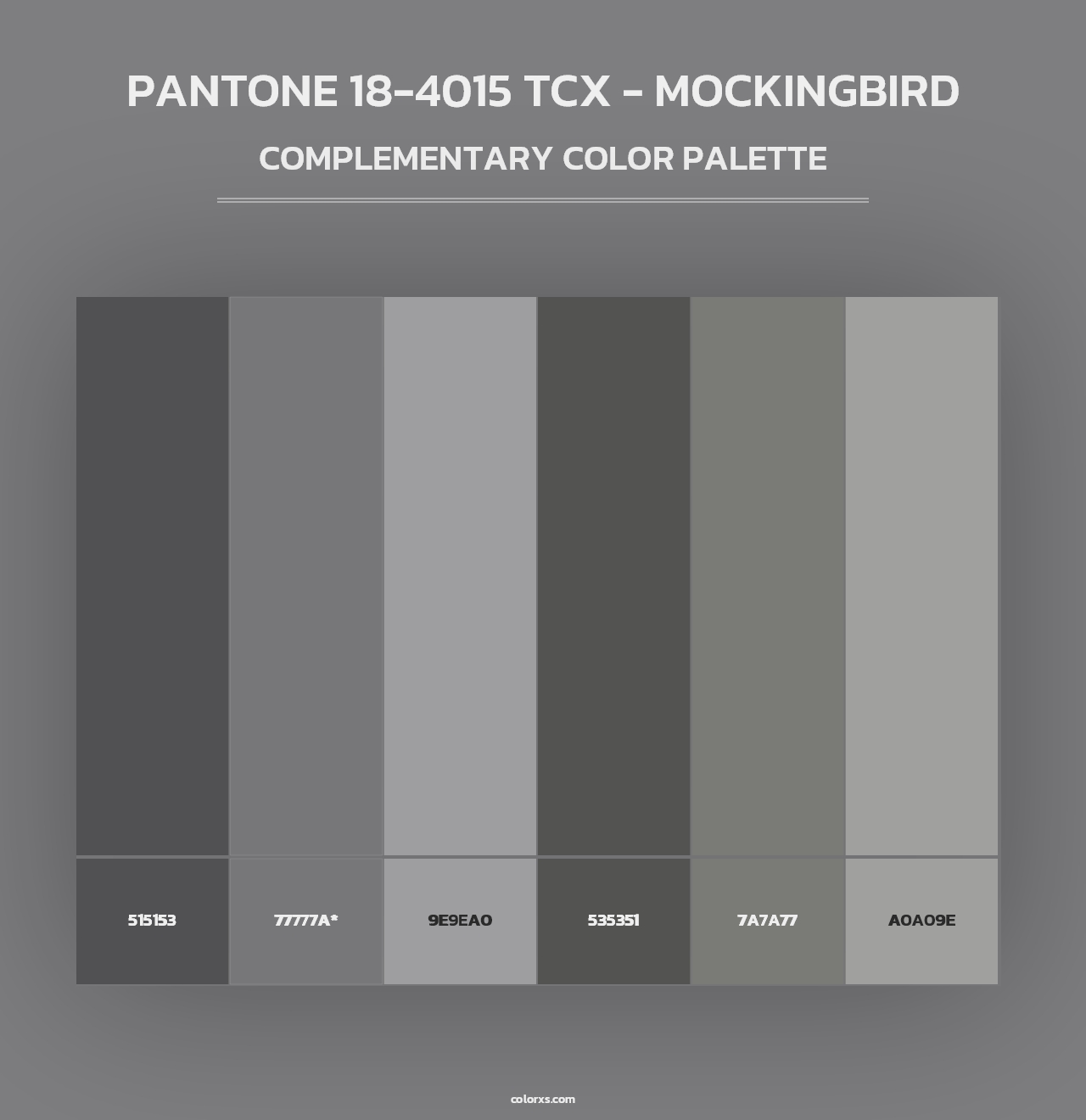 PANTONE 18-4015 TCX - Mockingbird - Complementary Color Palette