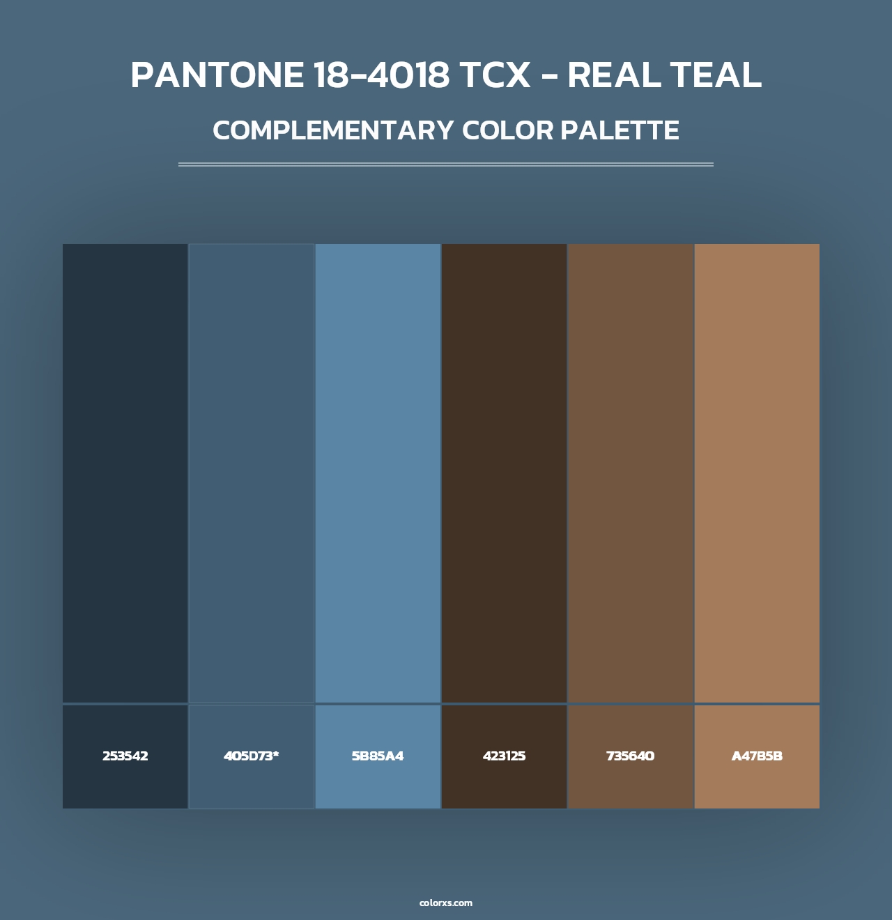 PANTONE 18-4018 TCX - Real Teal - Complementary Color Palette