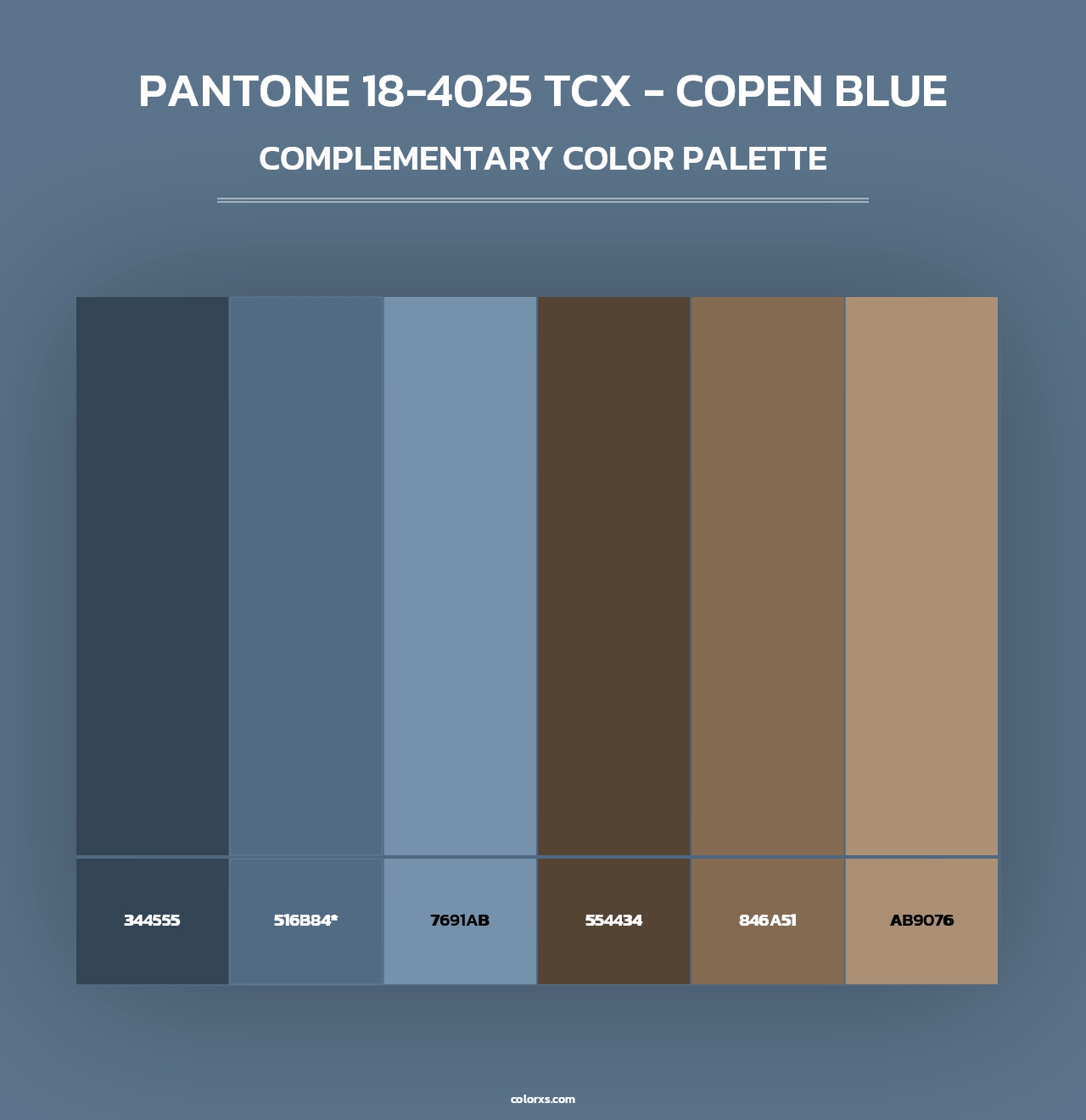PANTONE 18-4025 TCX - Copen Blue - Complementary Color Palette
