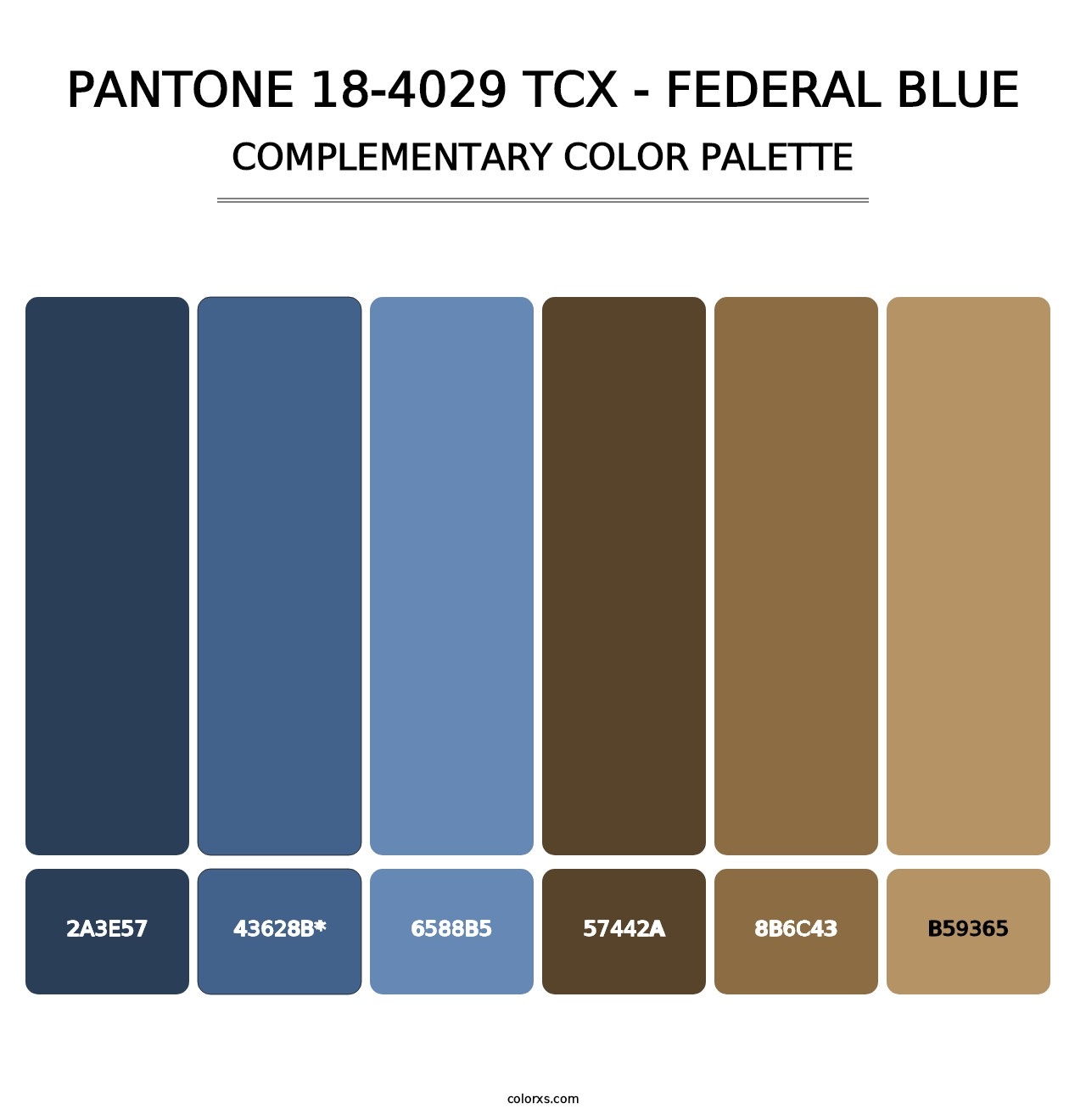 PANTONE 18-4029 TCX - Federal Blue - Complementary Color Palette