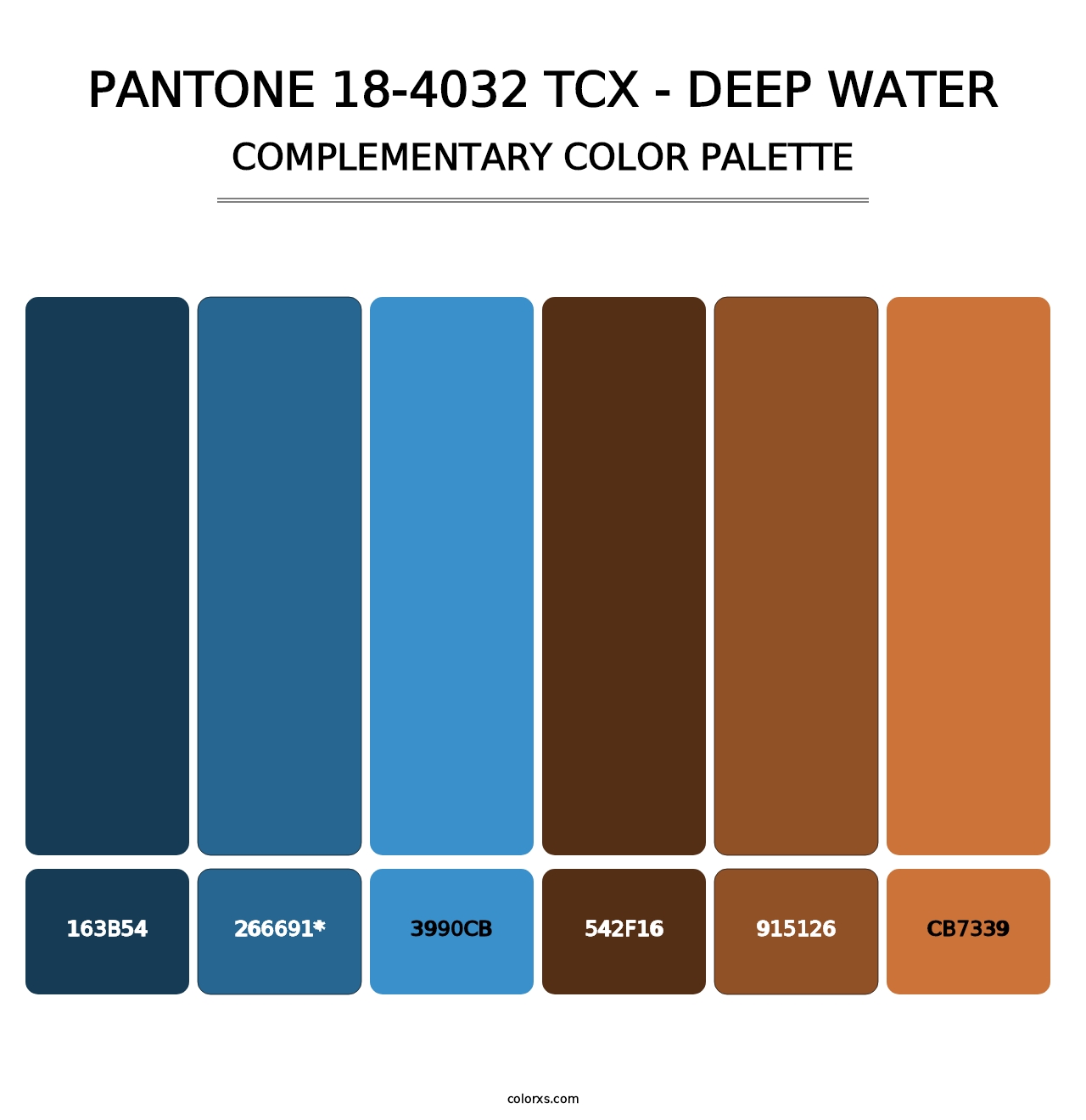 PANTONE 18-4032 TCX - Deep Water - Complementary Color Palette