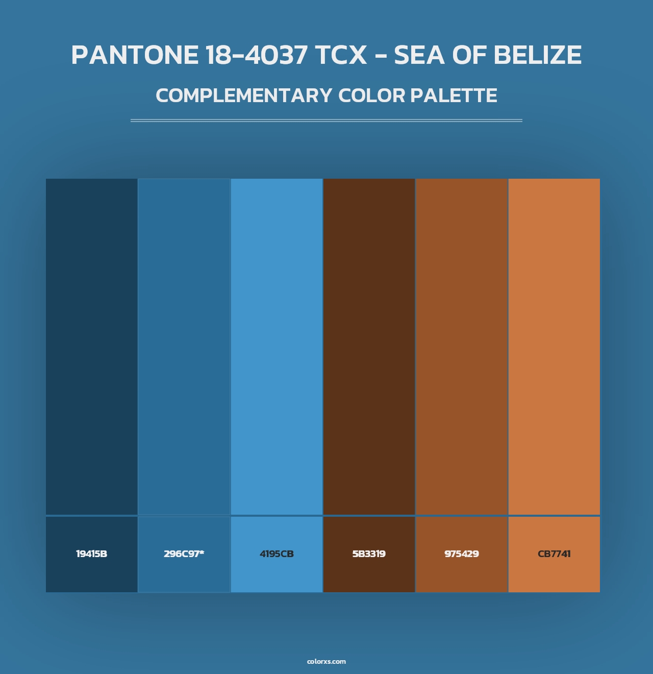 PANTONE 18-4037 TCX - Sea of Belize - Complementary Color Palette