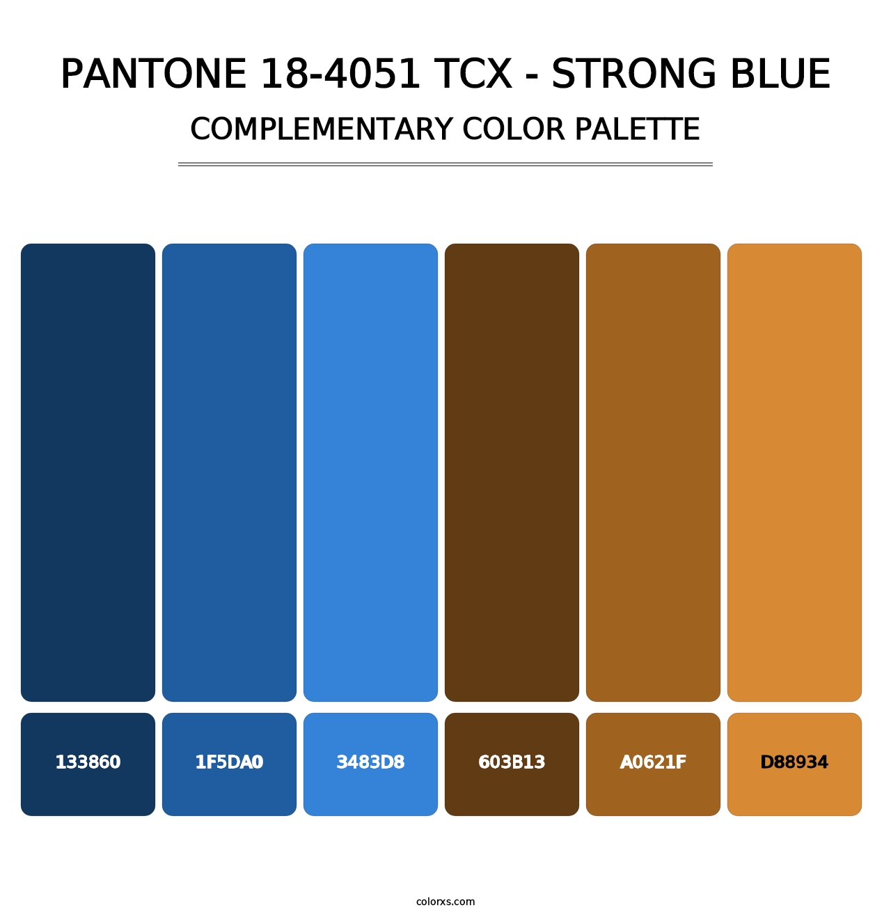 PANTONE 18-4051 TCX - Strong Blue - Complementary Color Palette