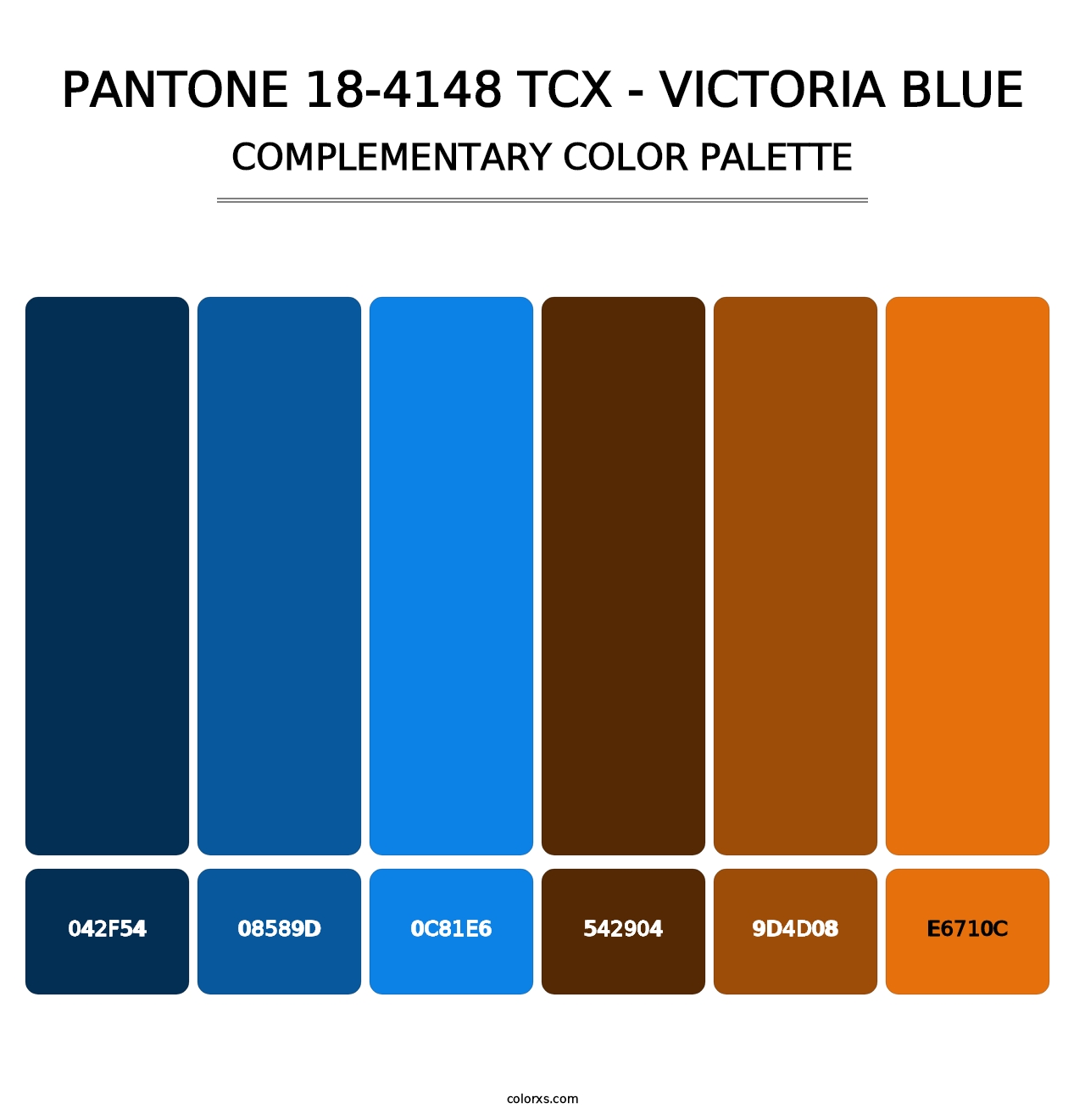 PANTONE 18-4148 TCX - Victoria Blue - Complementary Color Palette