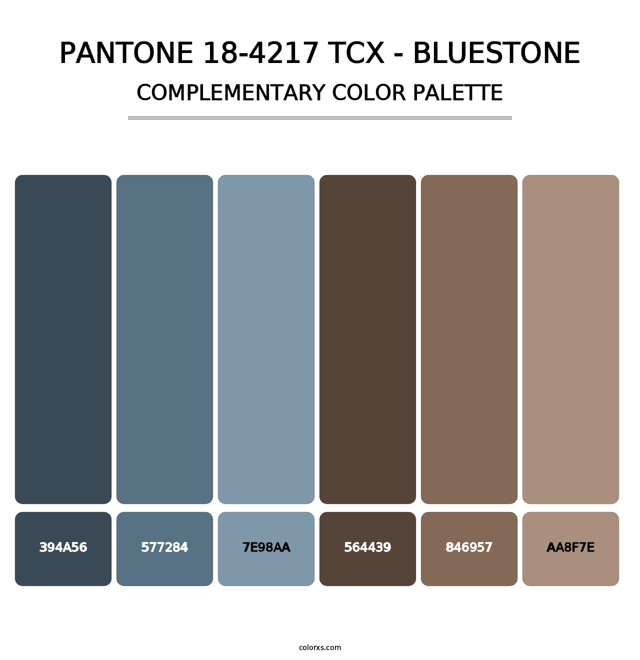 PANTONE 18-4217 TCX - Bluestone - Complementary Color Palette