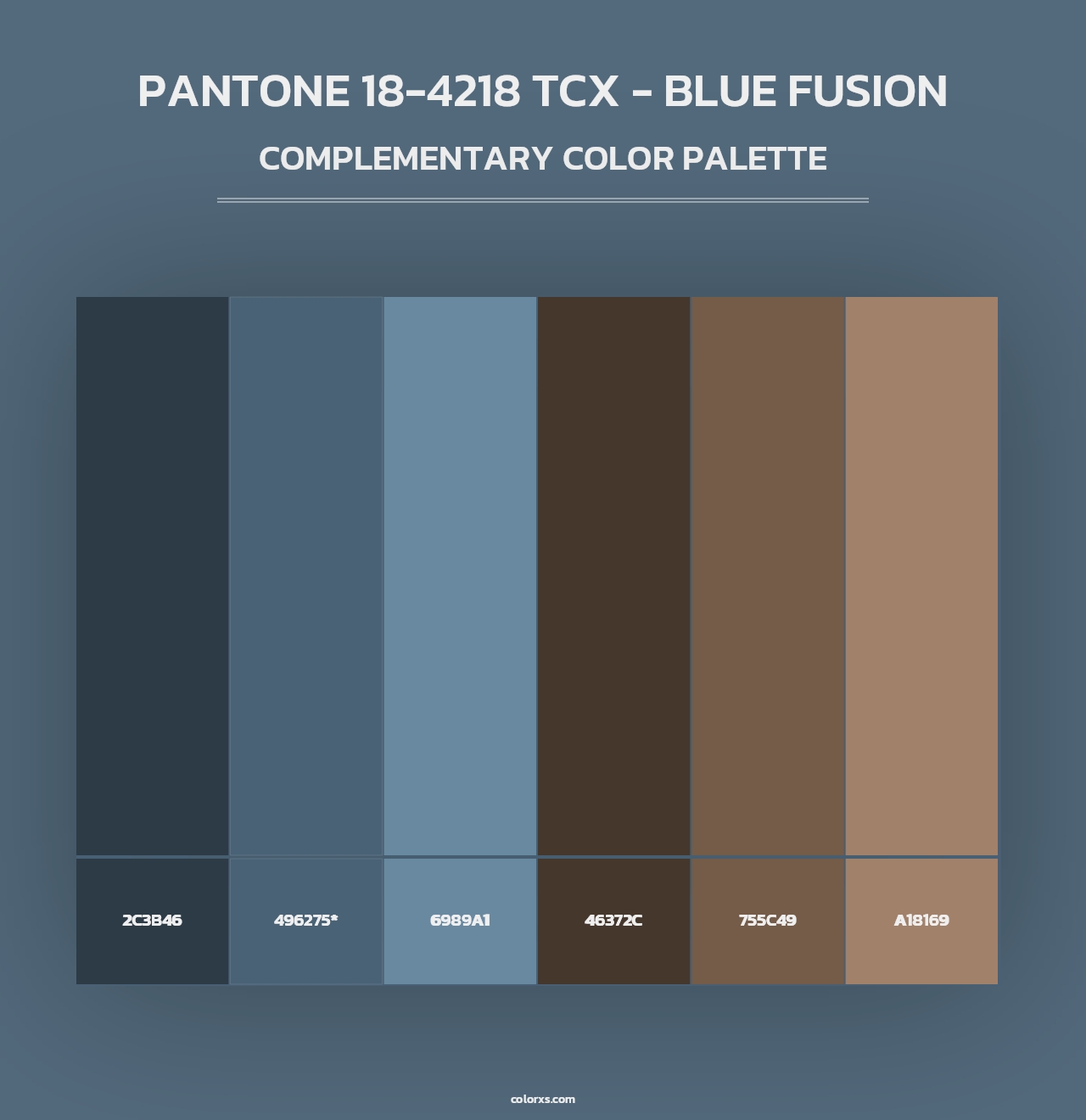 PANTONE 18-4218 TCX - Blue Fusion - Complementary Color Palette