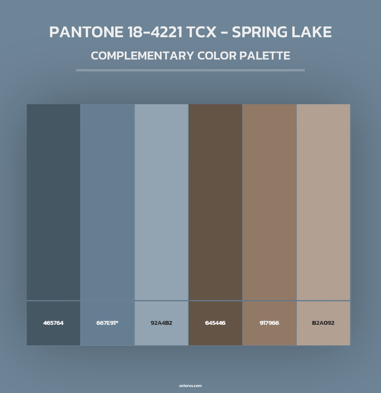 PANTONE 18-4221 TCX - Spring Lake - Complementary Color Palette