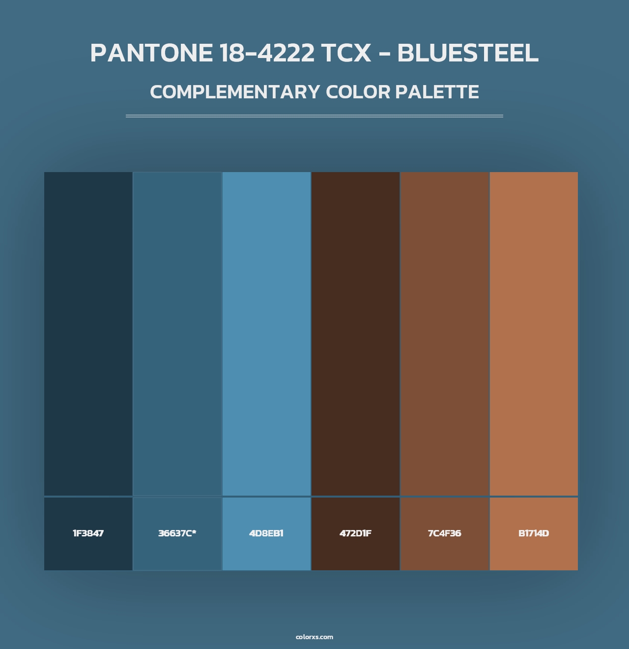 PANTONE 18-4222 TCX - Bluesteel - Complementary Color Palette