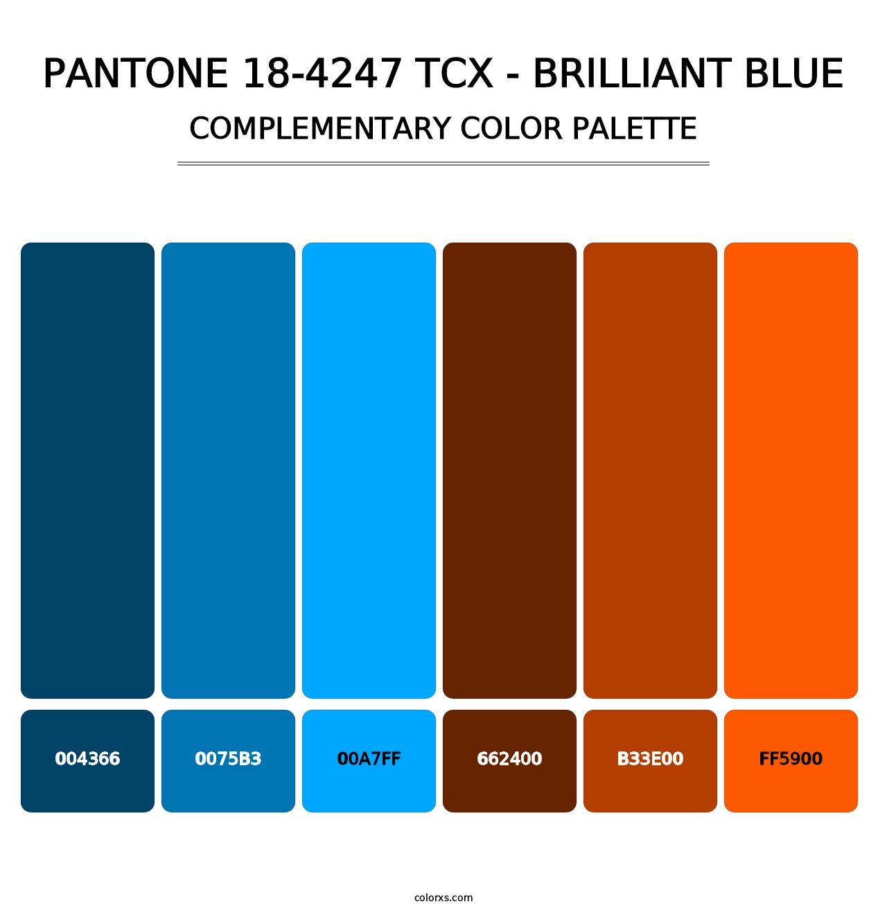 PANTONE 18-4247 TCX - Brilliant Blue - Complementary Color Palette