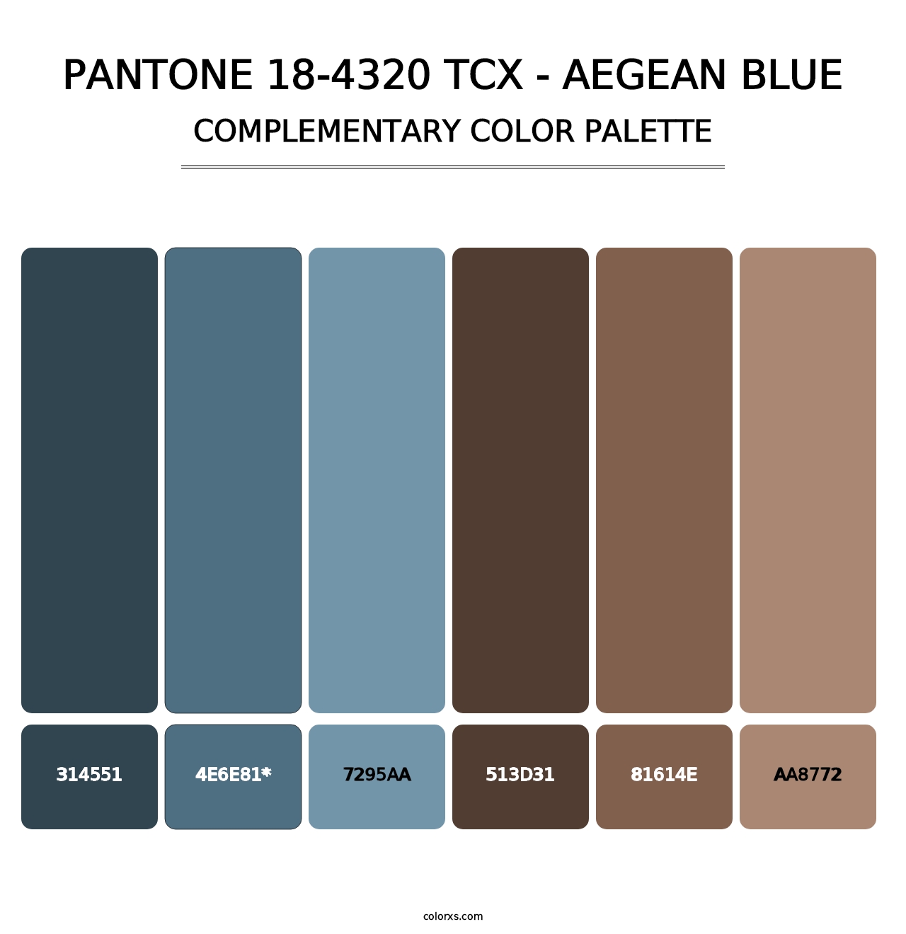 PANTONE 18-4320 TCX - Aegean Blue - Complementary Color Palette