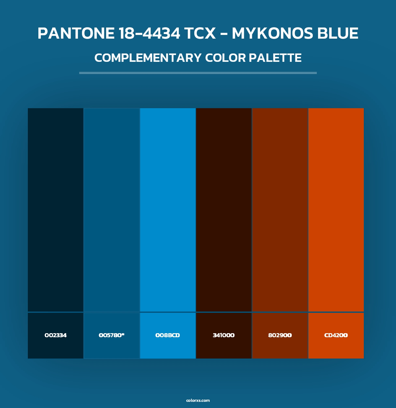 PANTONE 18-4434 TCX - Mykonos Blue - Complementary Color Palette