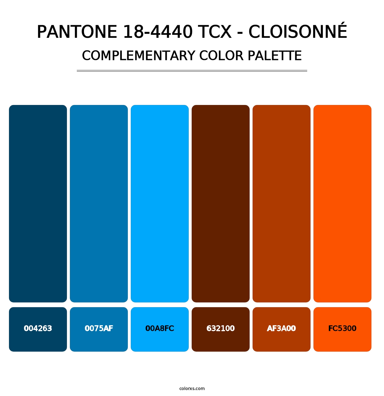 PANTONE 18-4440 TCX - Cloisonné - Complementary Color Palette