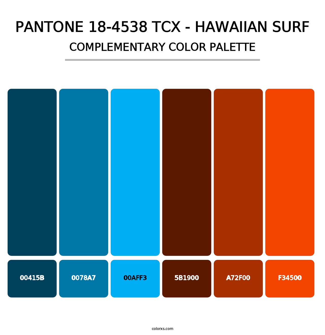 PANTONE 18-4538 TCX - Hawaiian Surf - Complementary Color Palette
