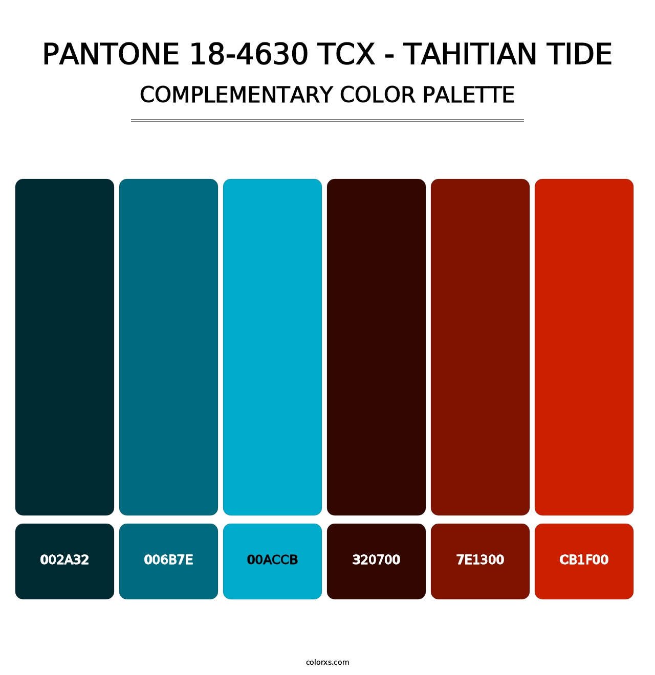 PANTONE 18-4630 TCX - Tahitian Tide - Complementary Color Palette