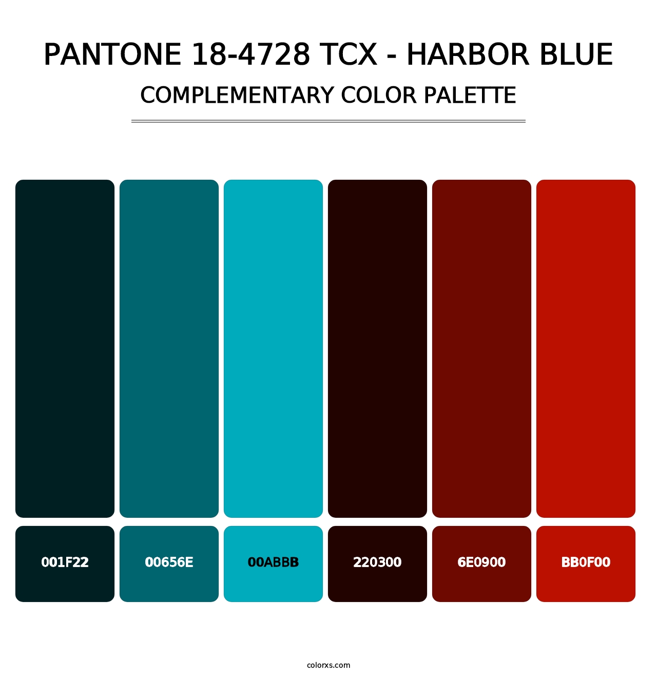 PANTONE 18-4728 TCX - Harbor Blue - Complementary Color Palette