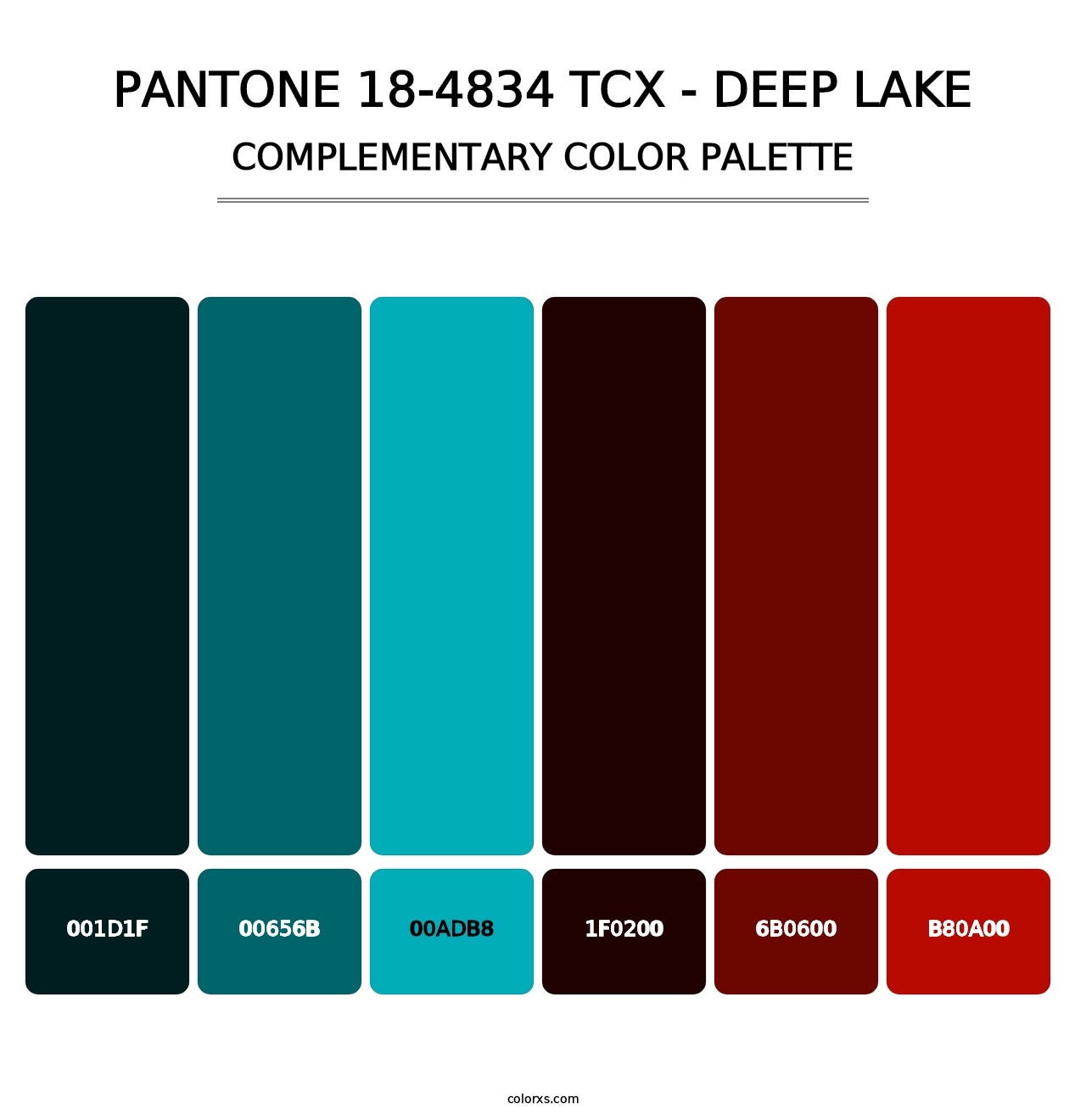 PANTONE 18-4834 TCX - Deep Lake - Complementary Color Palette