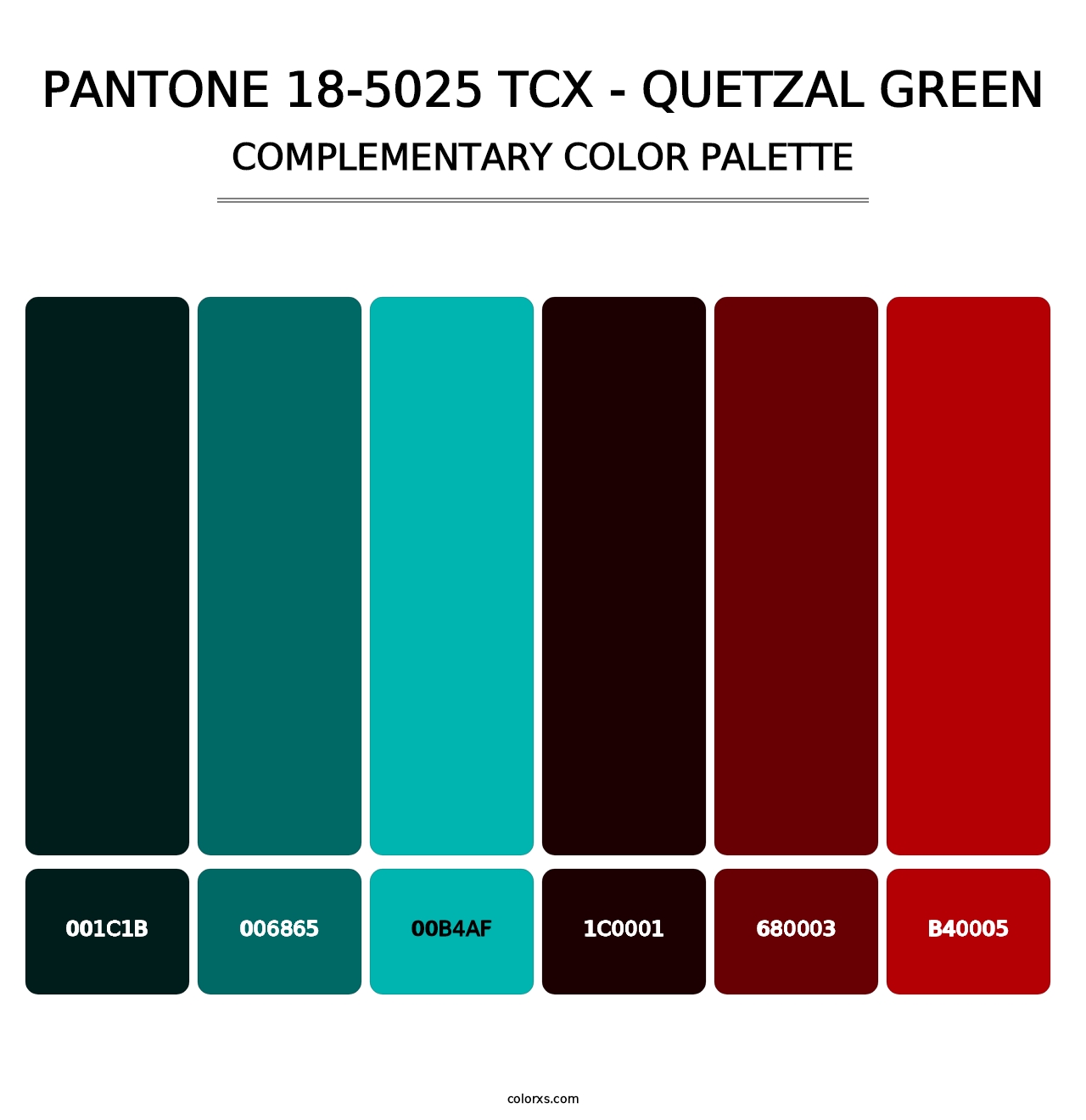 PANTONE 18-5025 TCX - Quetzal Green - Complementary Color Palette