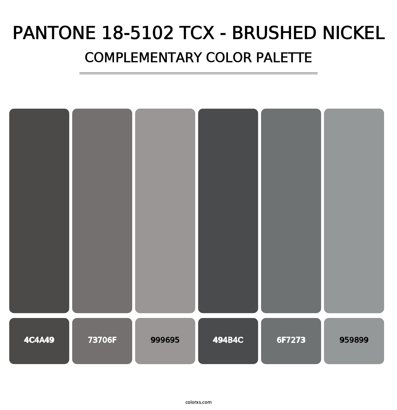 PANTONE 18-5102 TCX - Brushed Nickel - Complementary Color Palette