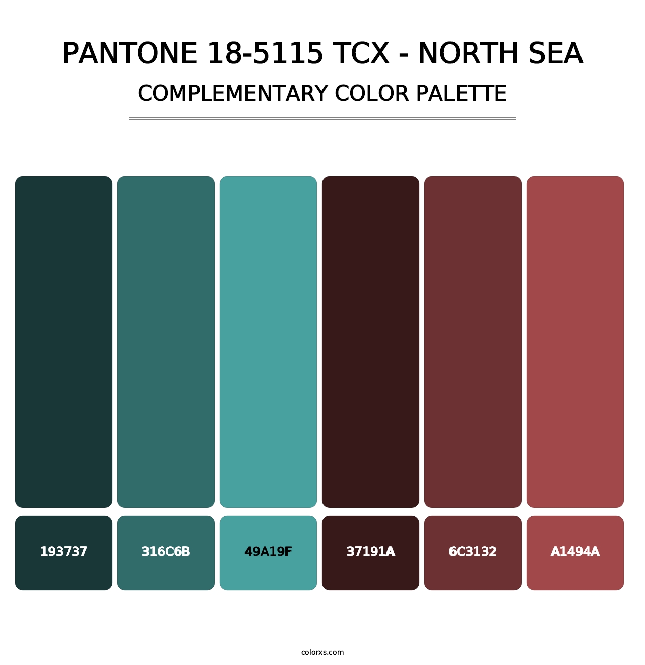 PANTONE 18-5115 TCX - North Sea - Complementary Color Palette