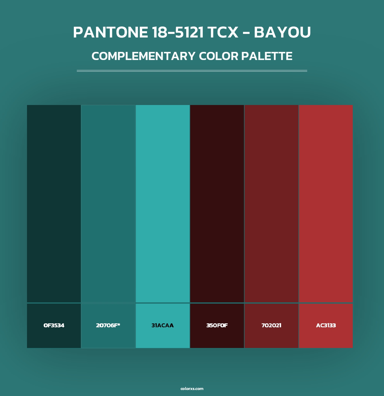 PANTONE 18-5121 TCX - Bayou - Complementary Color Palette