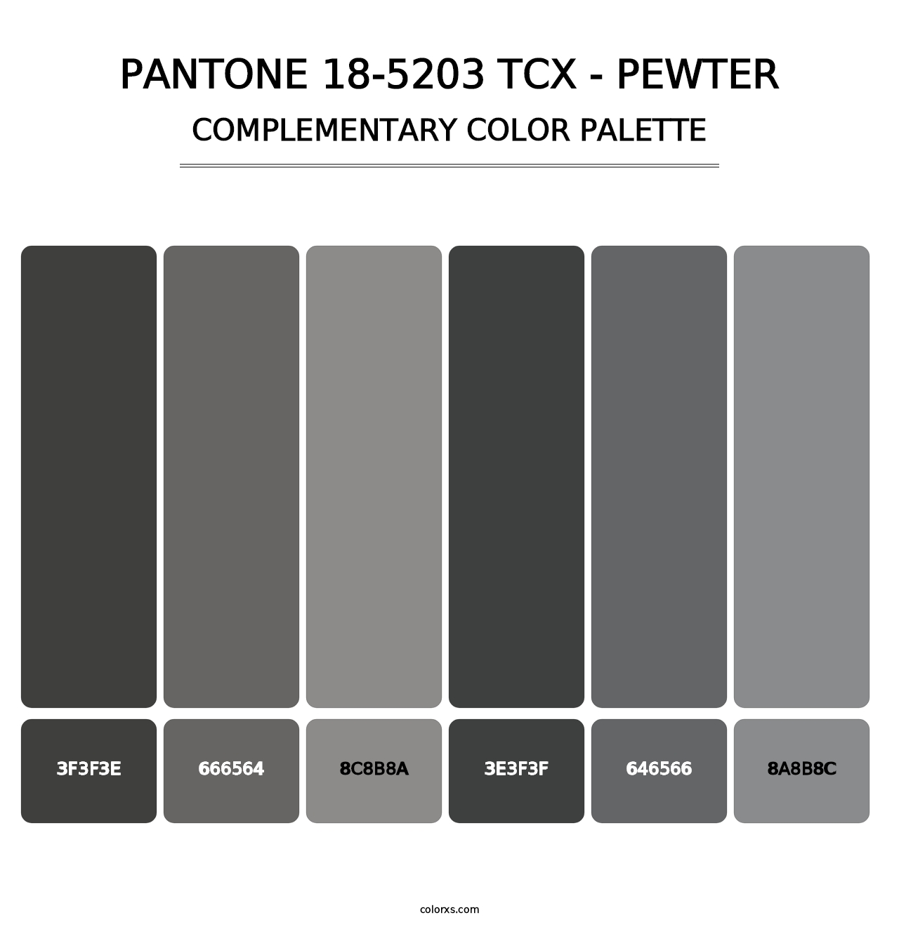 PANTONE 18-5203 TCX - Pewter - Complementary Color Palette