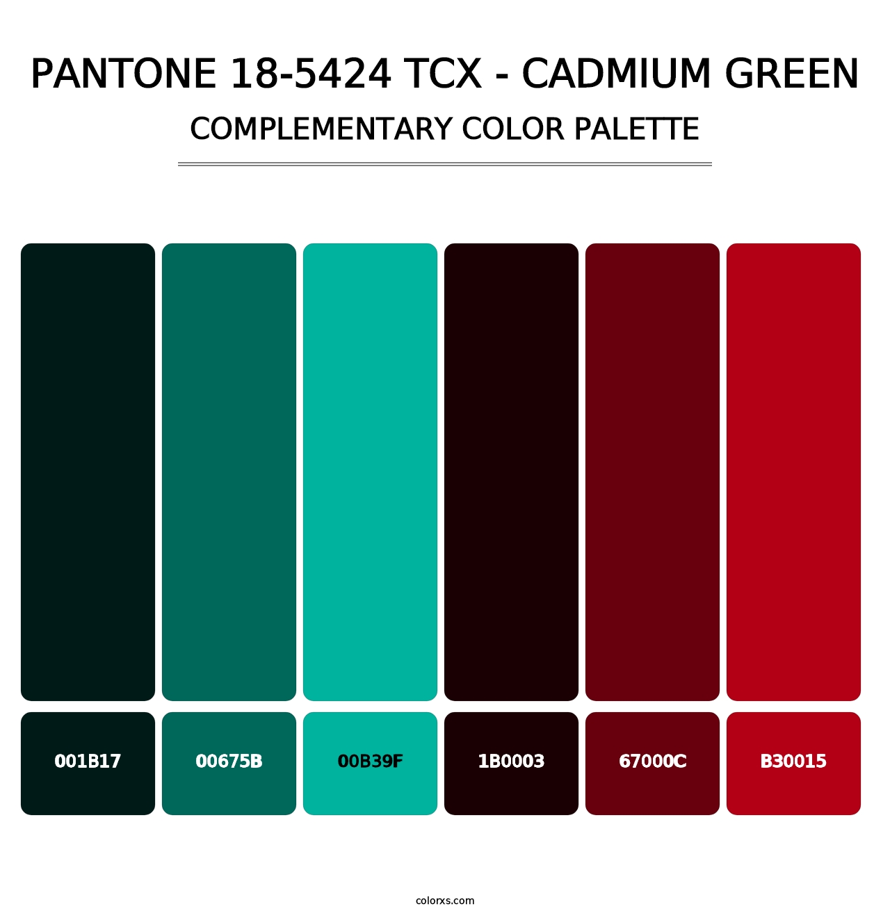 PANTONE 18-5424 TCX - Cadmium Green - Complementary Color Palette