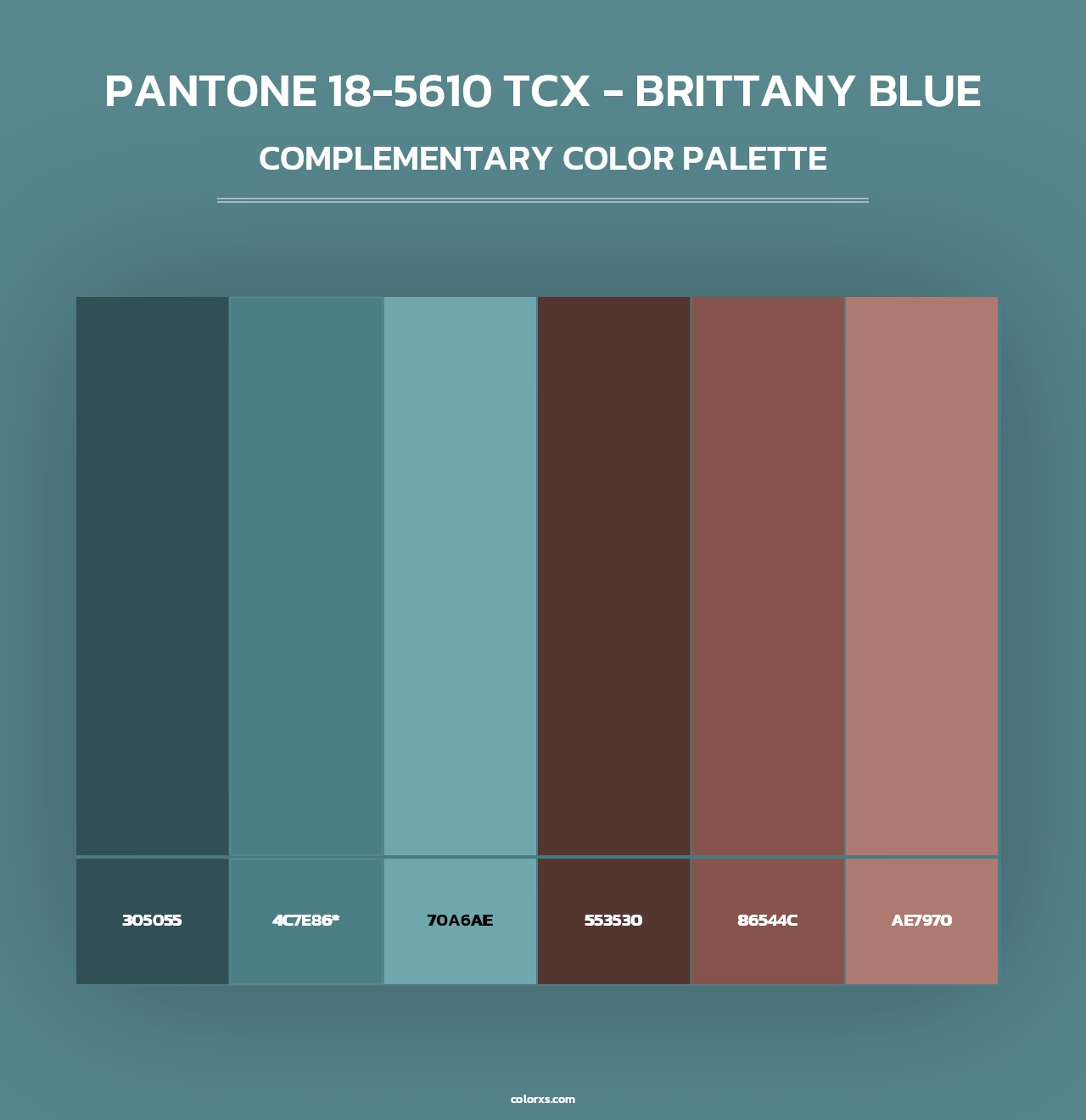 PANTONE 18-5610 TCX - Brittany Blue - Complementary Color Palette