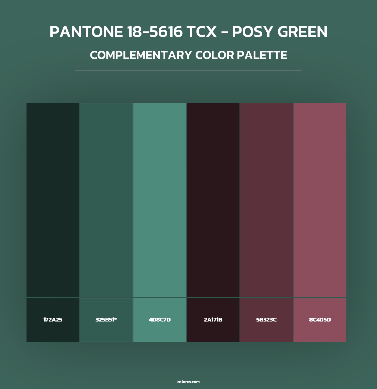 PANTONE 18-5616 TCX - Posy Green - Complementary Color Palette