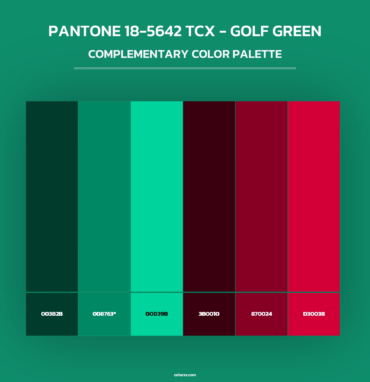 PANTONE 18-5642 TCX - Golf Green - Complementary Color Palette
