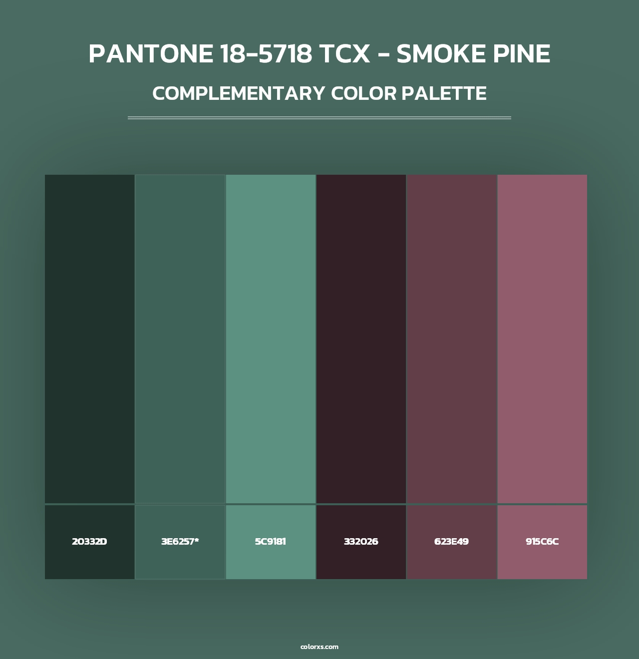 PANTONE 18-5718 TCX - Smoke Pine - Complementary Color Palette