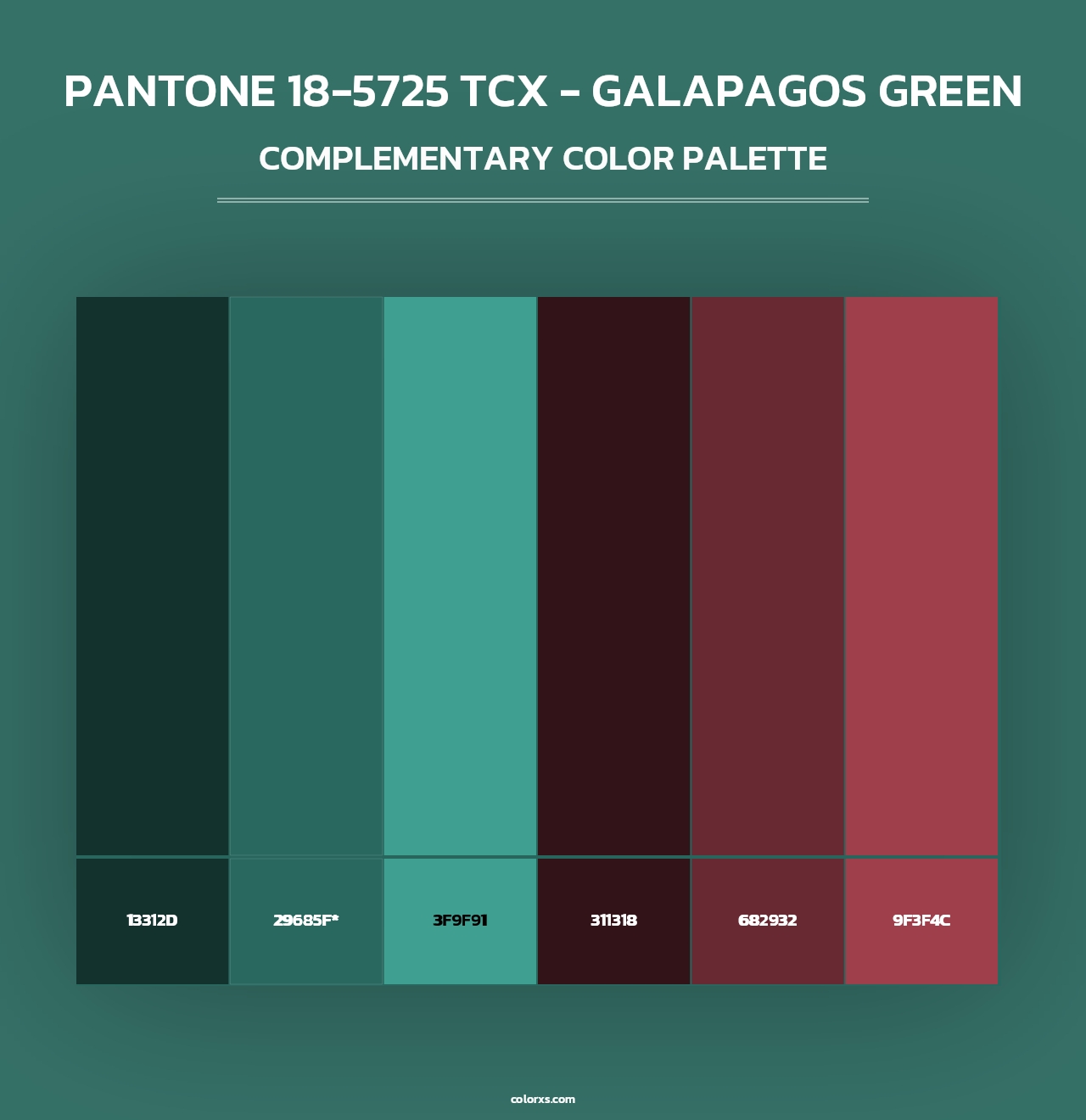 PANTONE 18-5725 TCX - Galapagos Green - Complementary Color Palette
