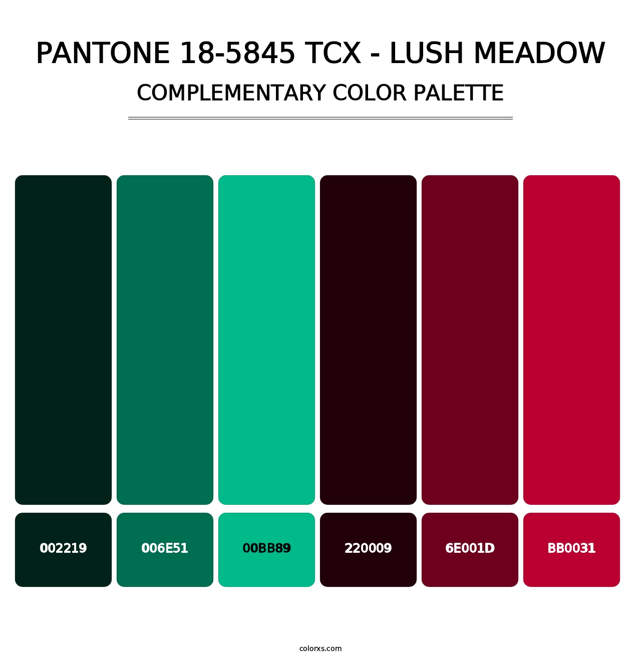 PANTONE 18-5845 TCX - Lush Meadow - Complementary Color Palette