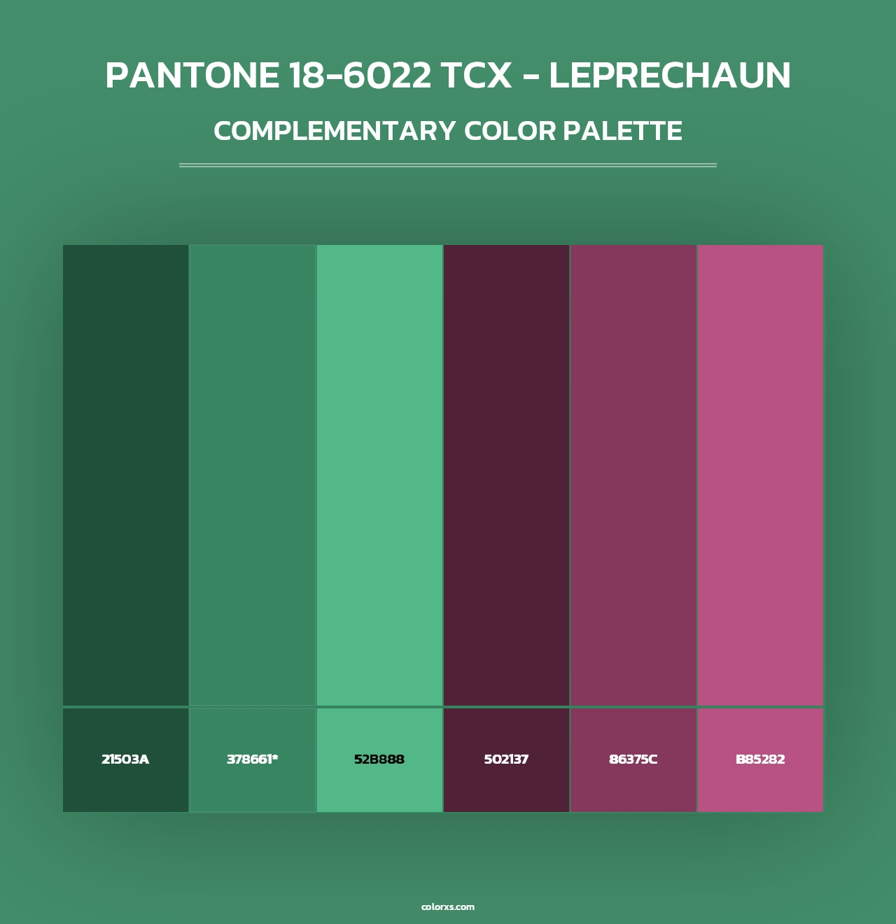 PANTONE 18-6022 TCX - Leprechaun - Complementary Color Palette