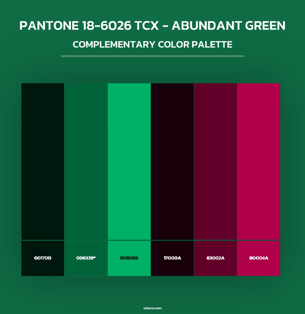 PANTONE 18-6026 TCX - Abundant Green - Complementary Color Palette