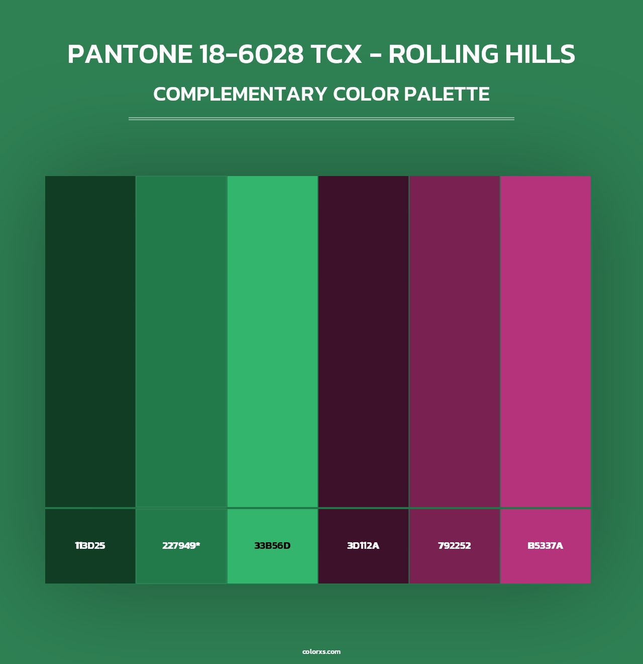 PANTONE 18-6028 TCX - Rolling Hills - Complementary Color Palette